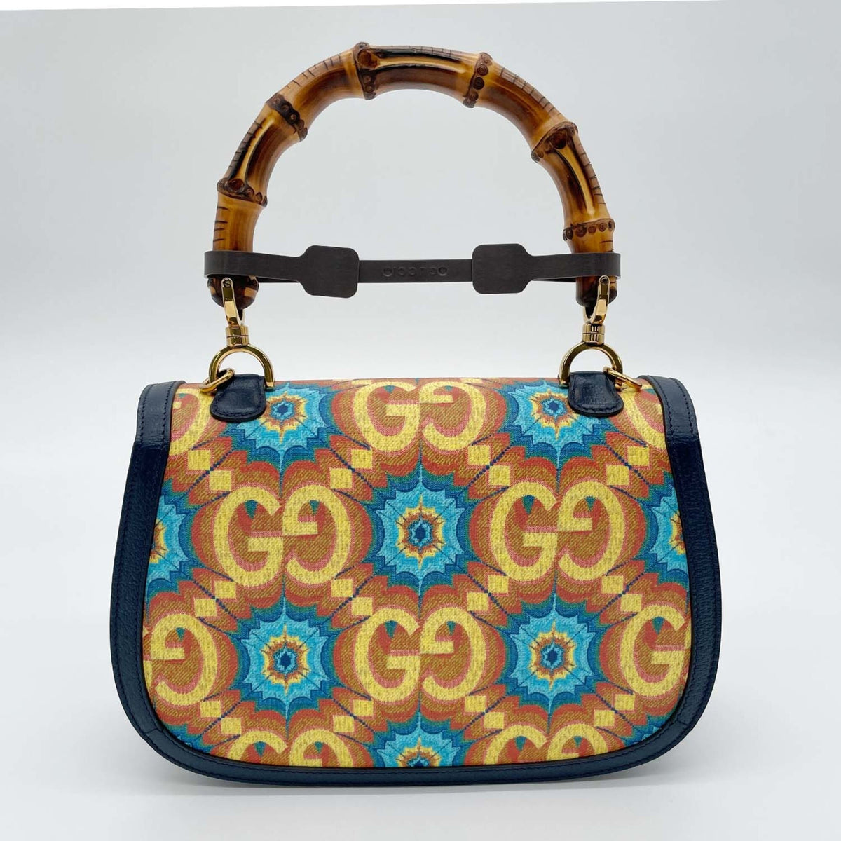 Gucci Blue Pvc Leather Handbag (Pre-Owned)