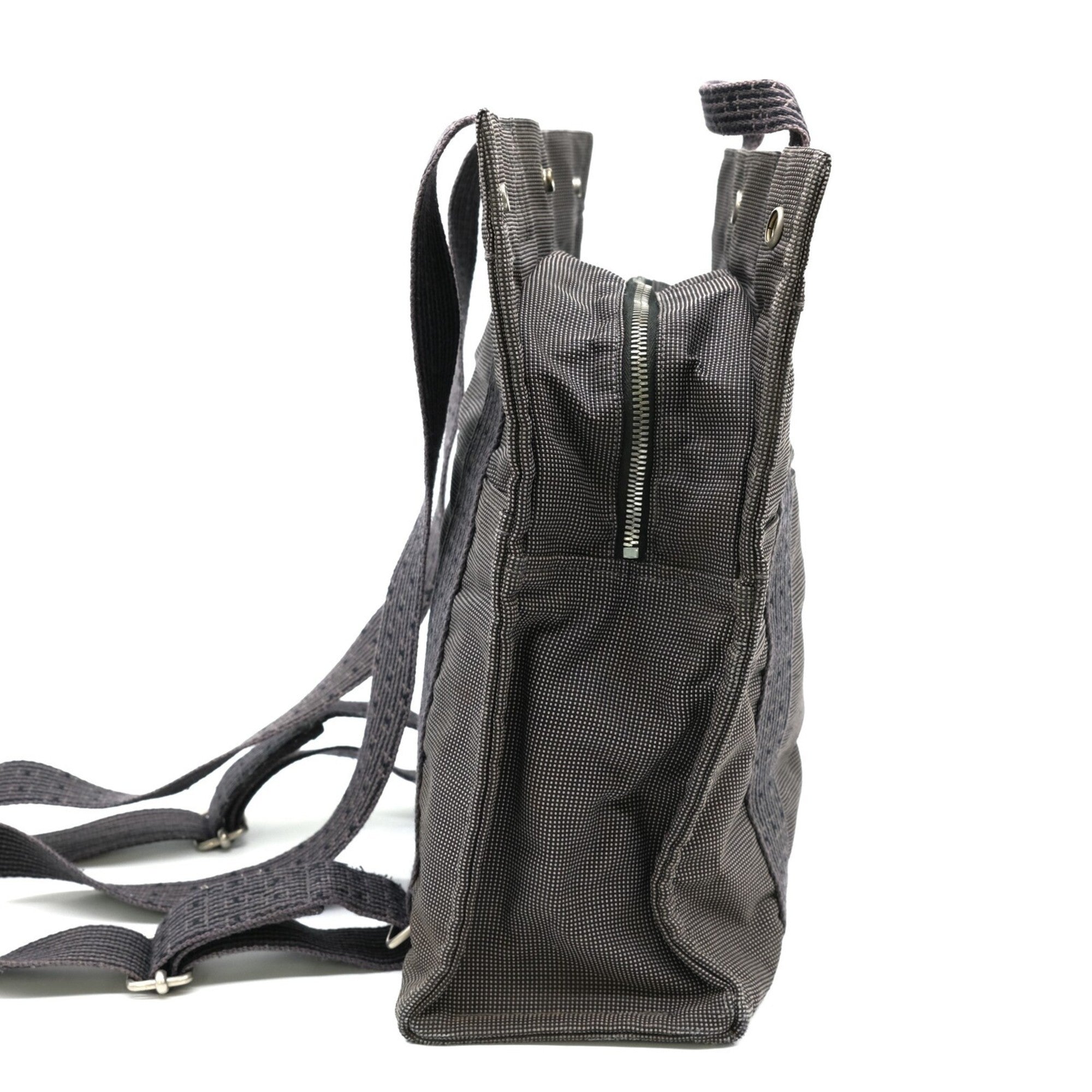 Hermes Gray Nylon Canvas Backpack (Pre-Owned)