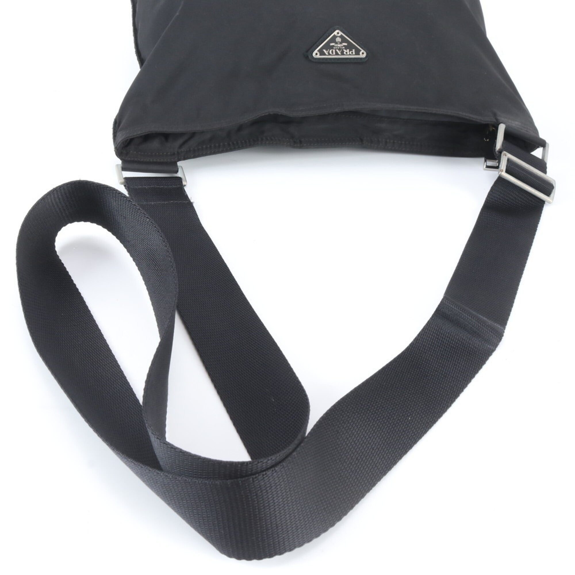 Prada Black Nylon Leather Shoulder Bag (Pre-Owned)