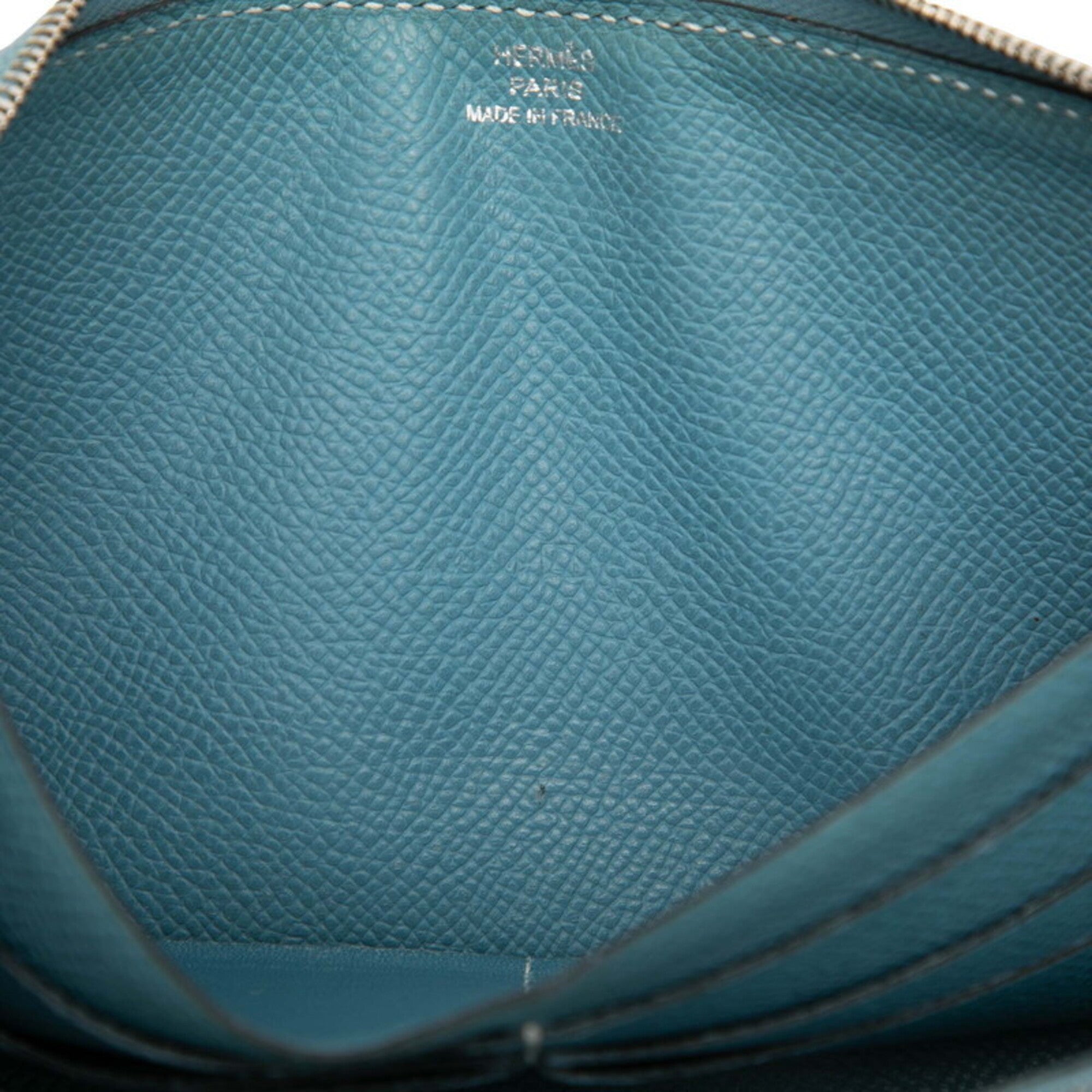 Hermes Blue Epsom Leather Long Wallet (Bi-Fold) (Pre-Owned)
