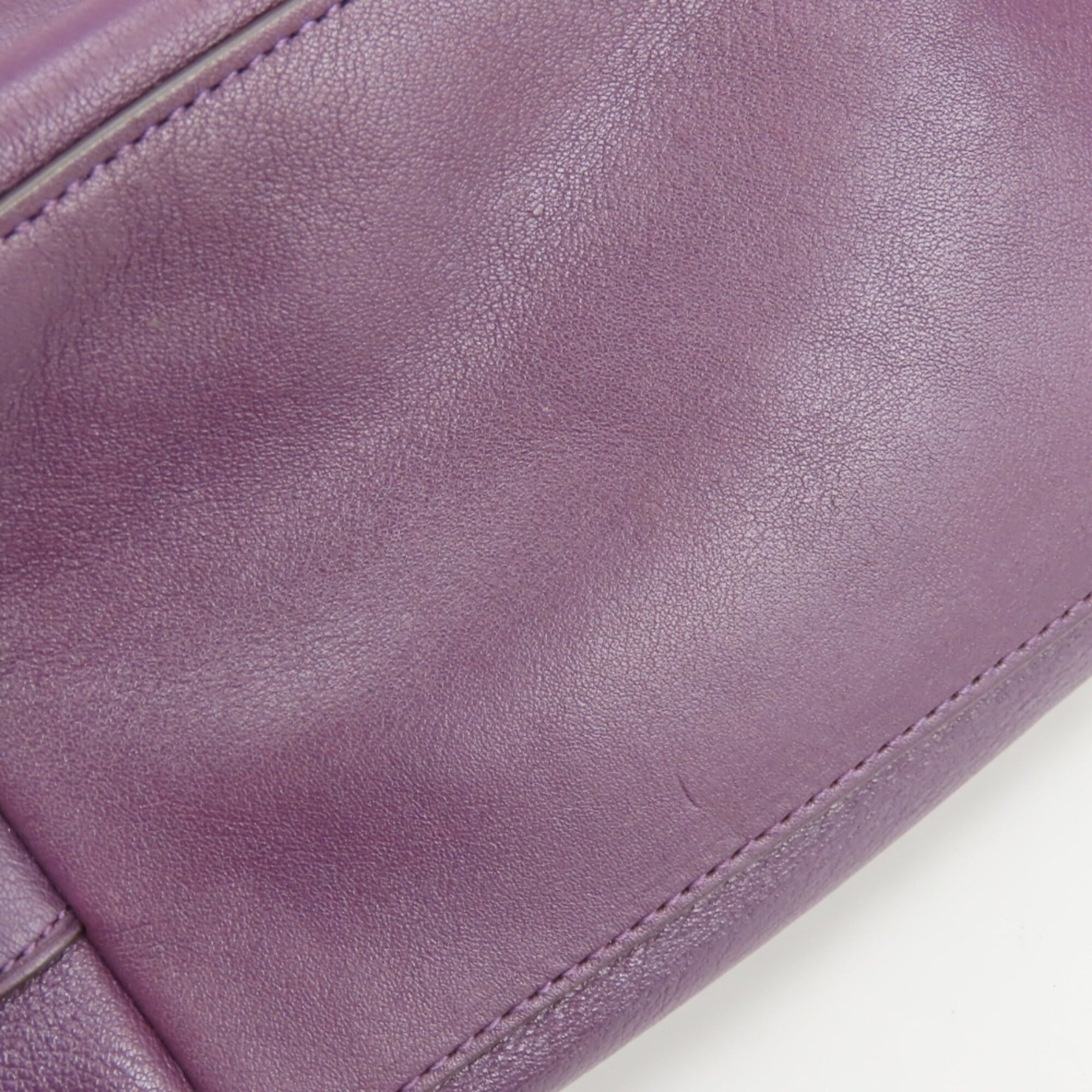 Coach Dark Purple Leather Shoulder Bag (Pre-Owned)