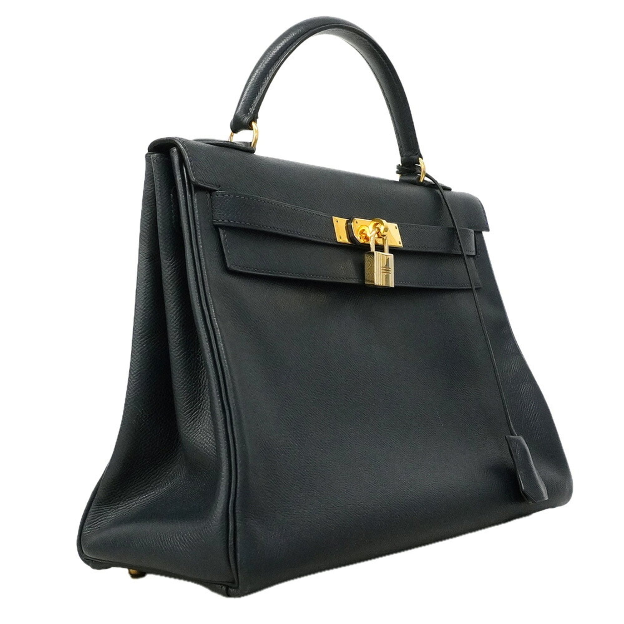 Hermes Navy Courchevel Leather Handbag (Pre-Owned)