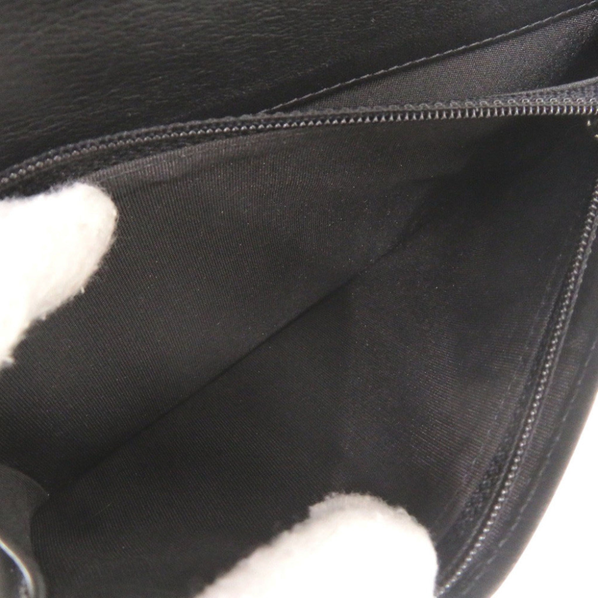 Chanel Black Leather Long Wallet (Bi-Fold) (Pre-Owned)