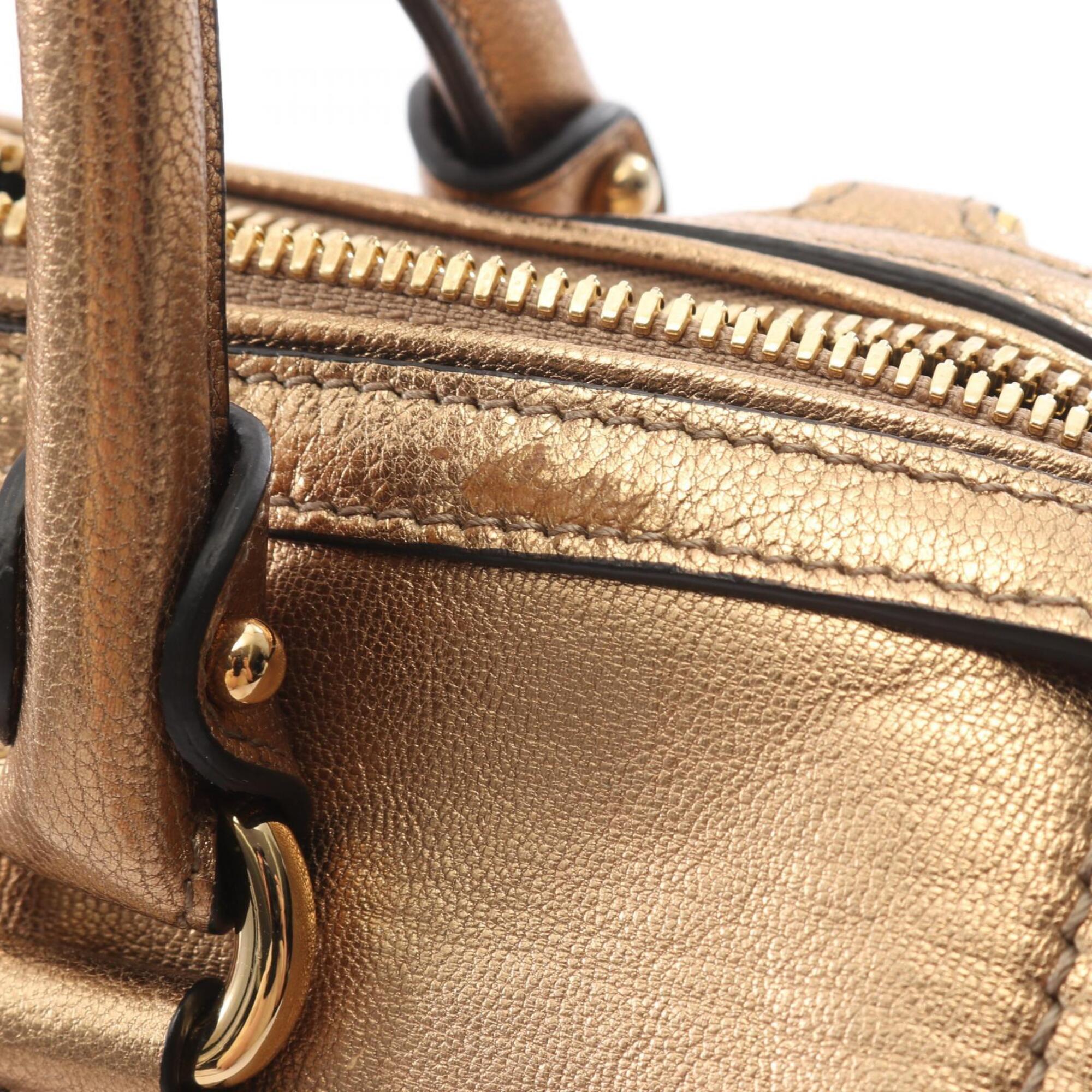 Salvatore Ferragamo Gold Leather Handbag (Pre-Owned)