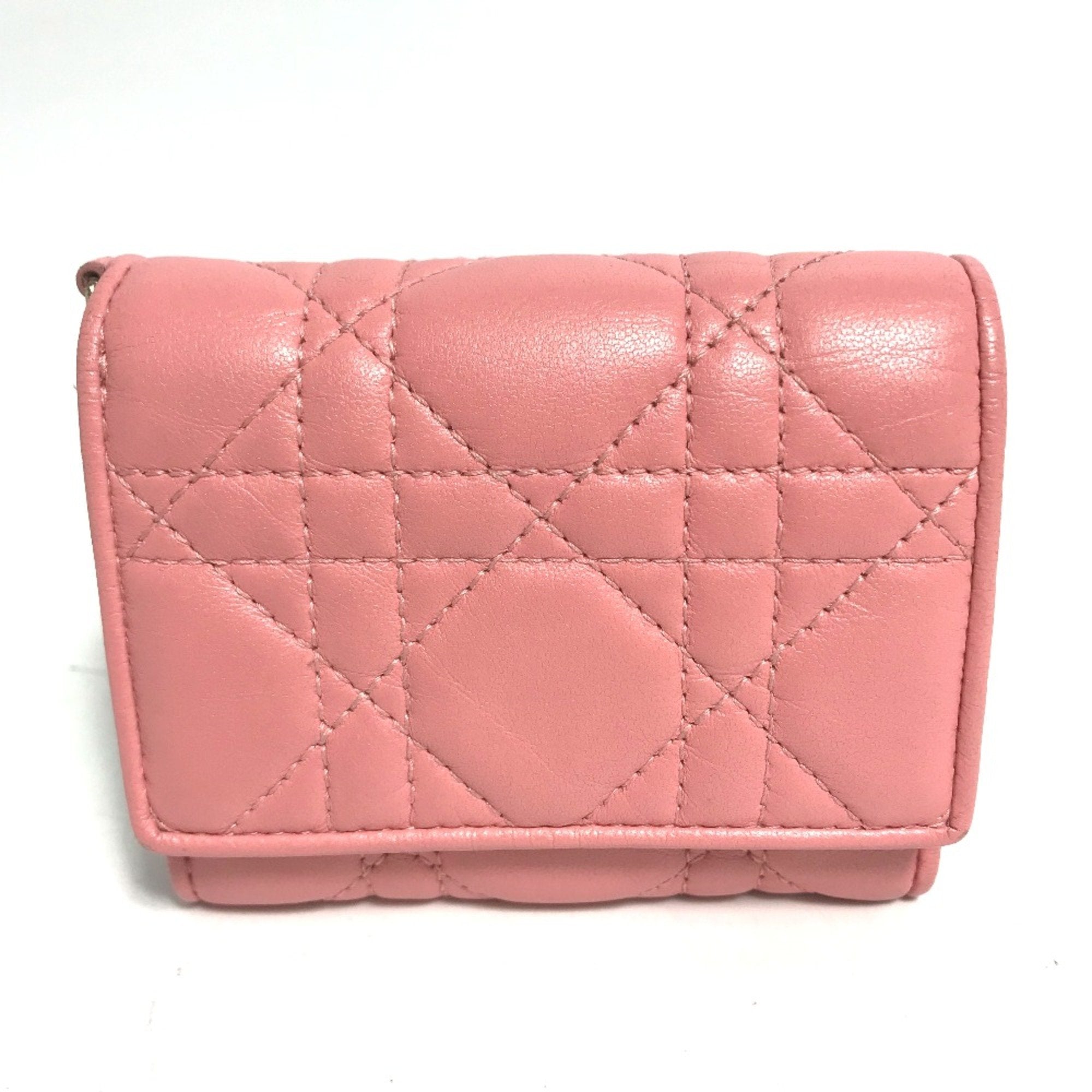 Christian Dior Pink Leather Wallet (Tri-Fold) (Pre-Owned)