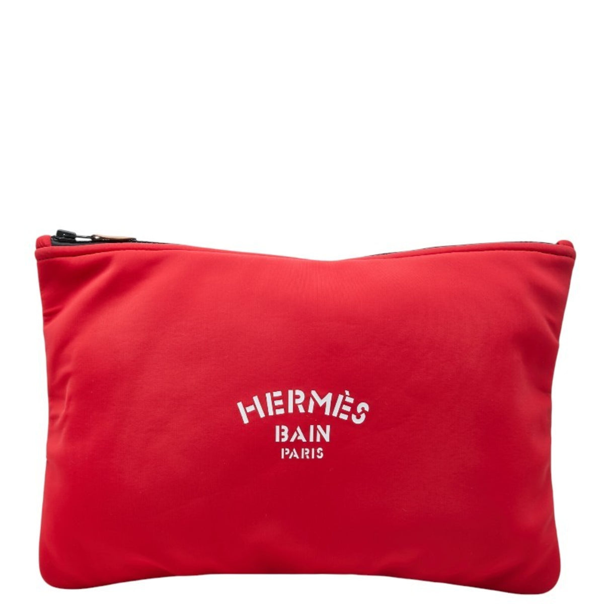 Hermes Red Color White Polyamide Clutch Bag Handbag Pouch (Pre-Owned)