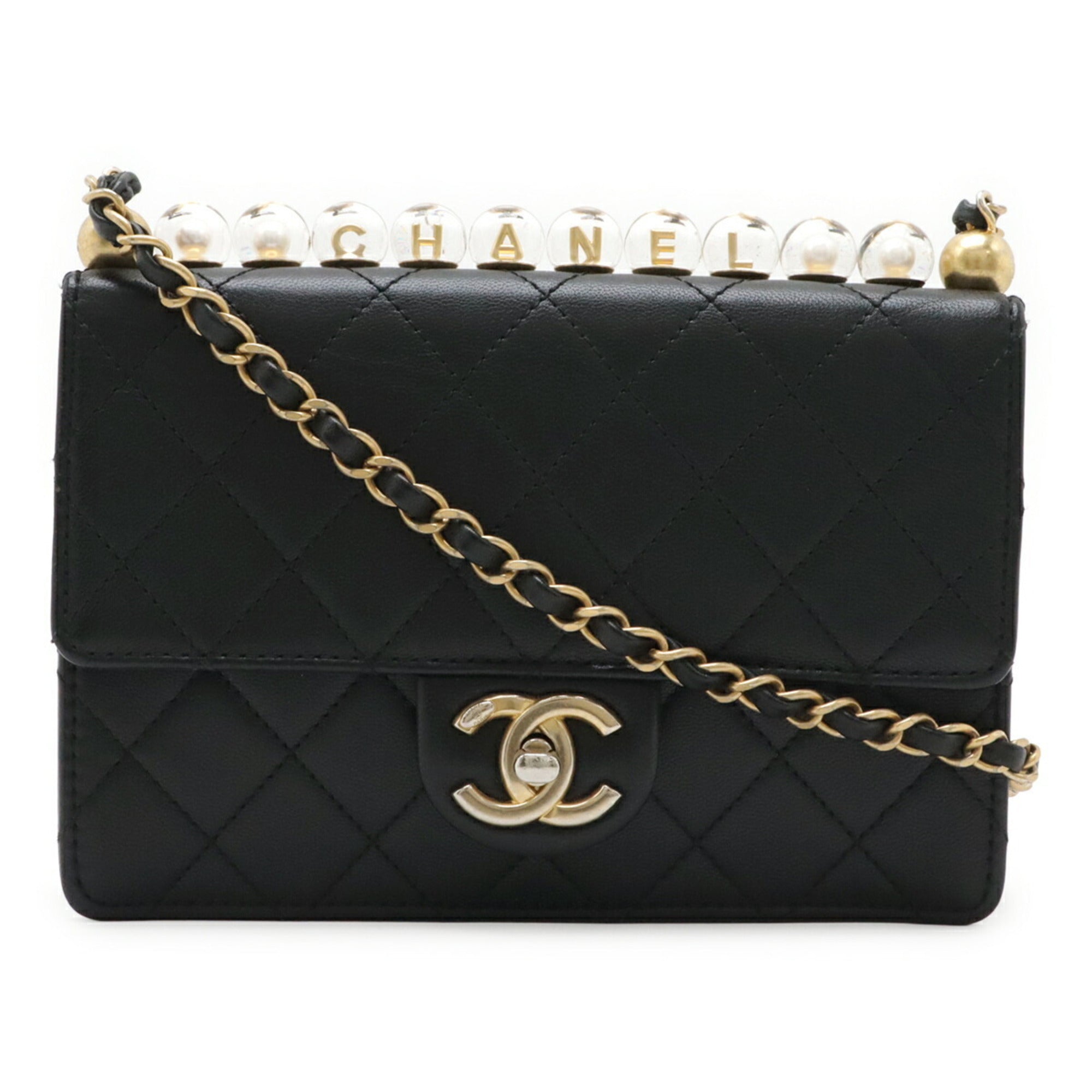 Chanel Black Leather Shoulder Bag (Pre-Owned)