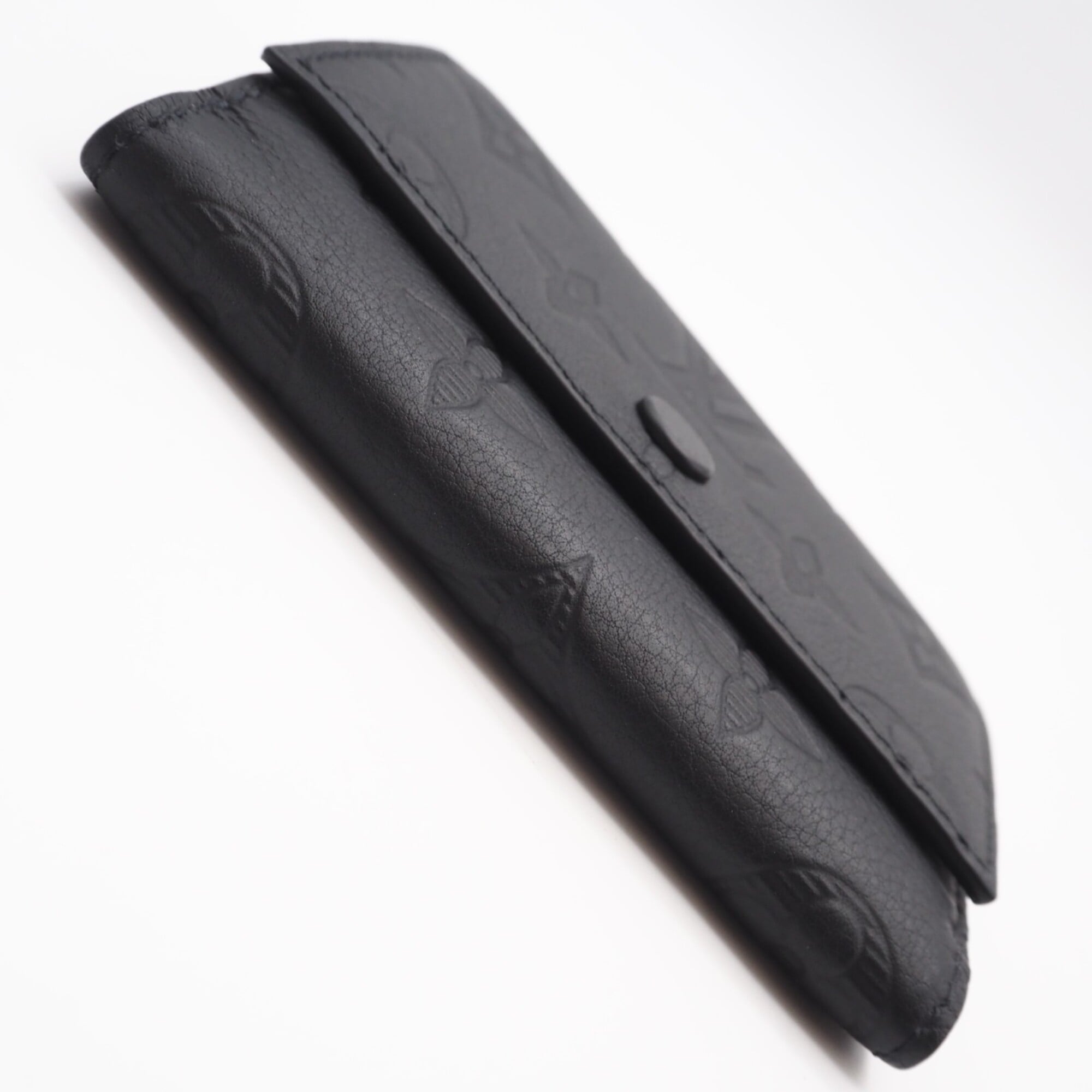 Louis Vuitton Monogram Shadow Black Leather Wallet (Tri-Fold) (Pre-Owned)