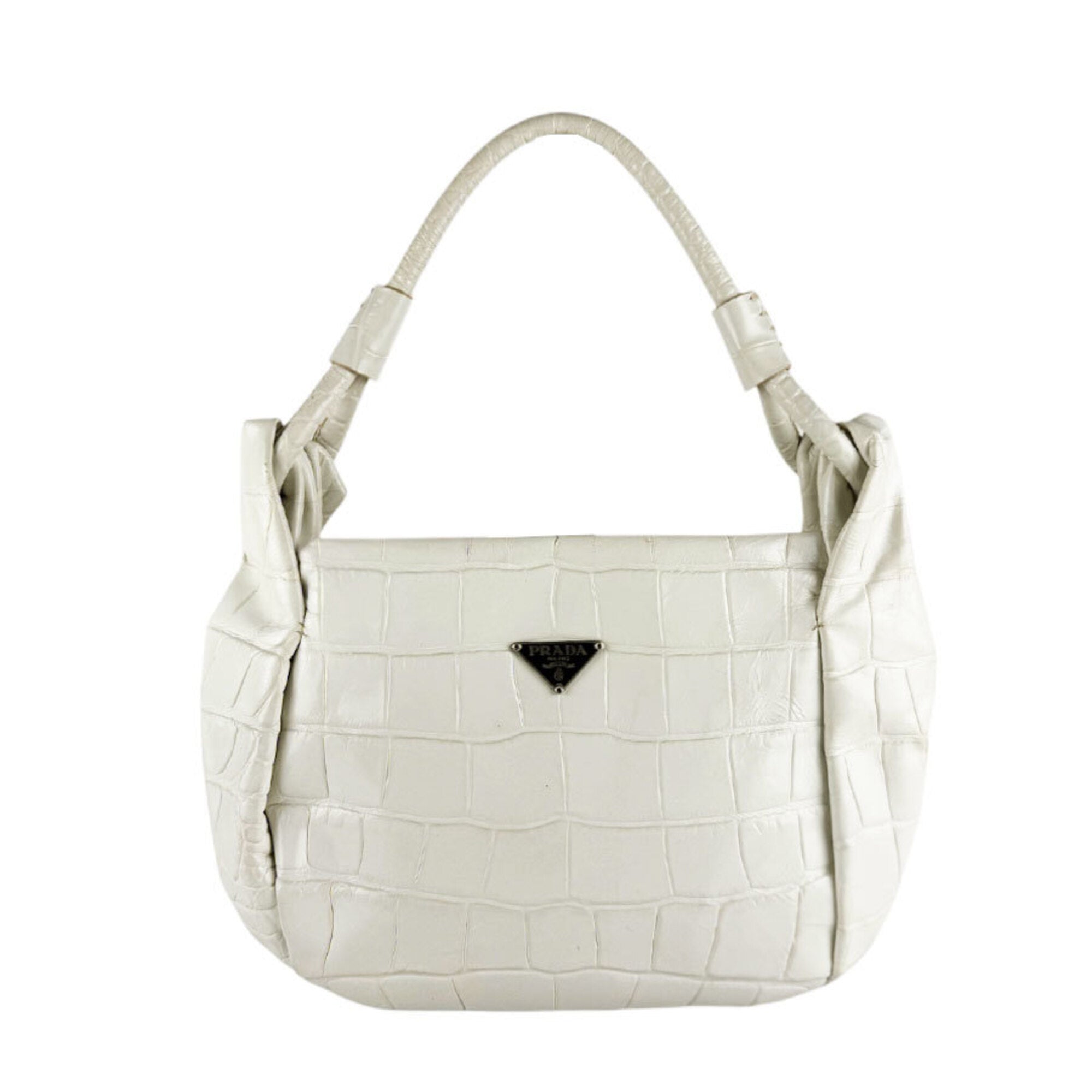 Prada Off-White Leather Handbag (Pre-Owned)