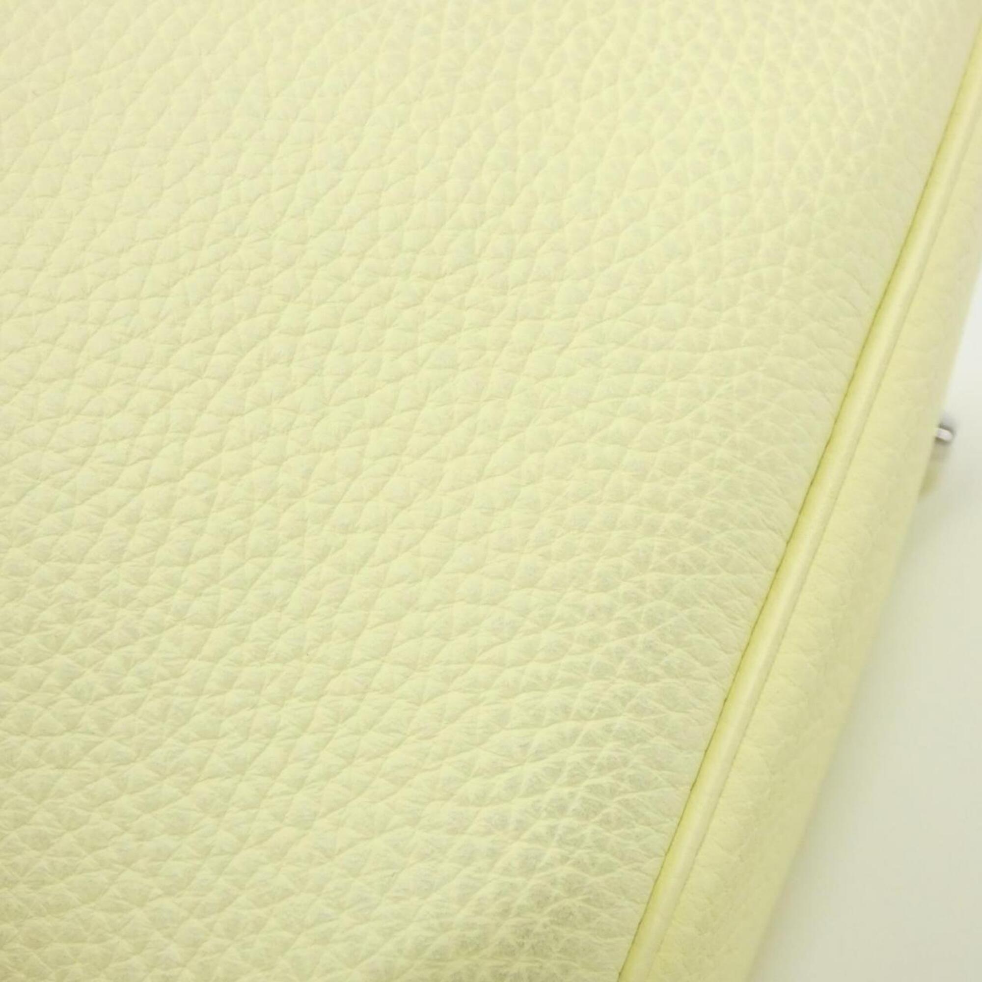 Hermes Jaune Yellow Taurillon Clemence Leather Handbag (Pre-Owned)