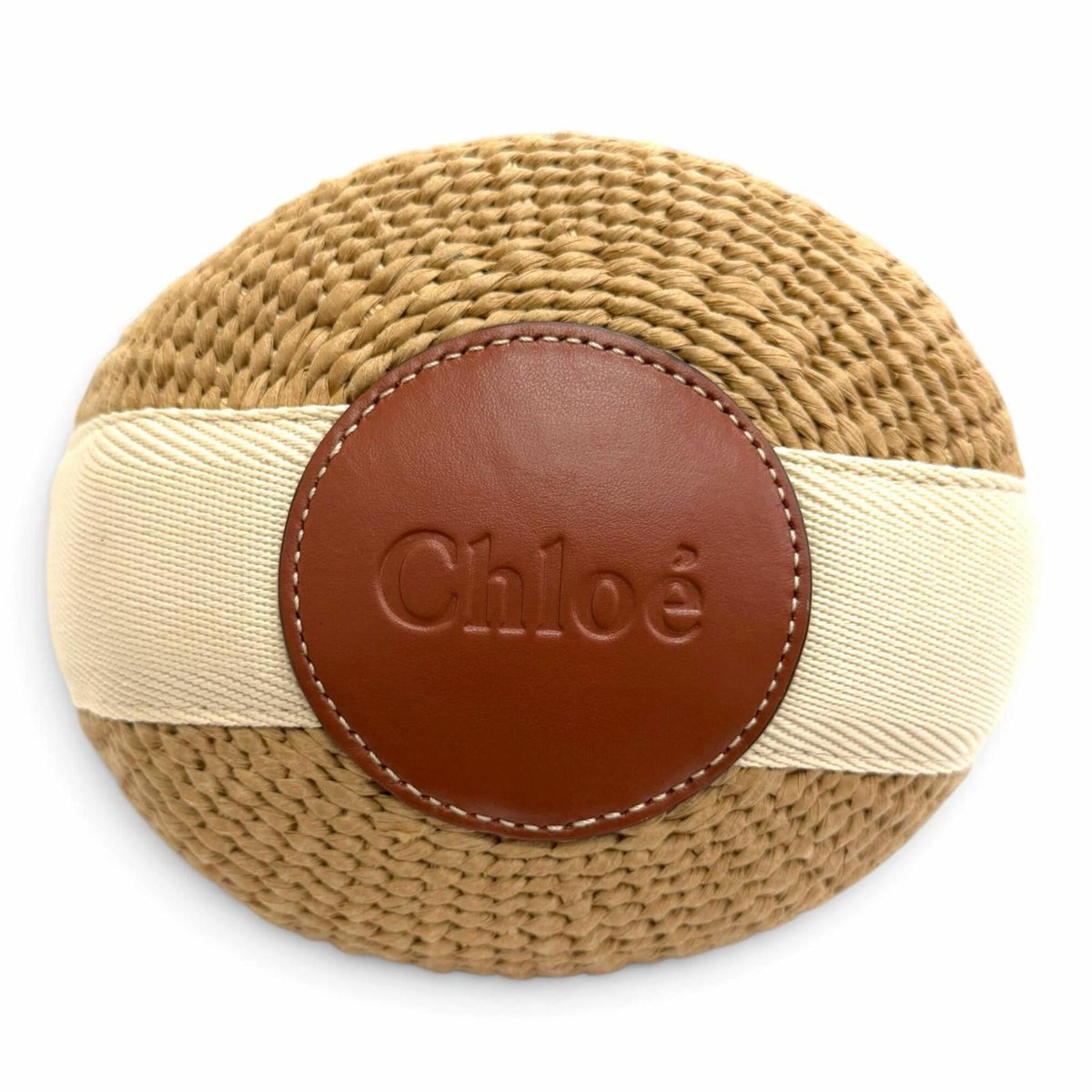 Chloé Beige Paper Leather Basket Shoulder Bag (Pre-Owned)