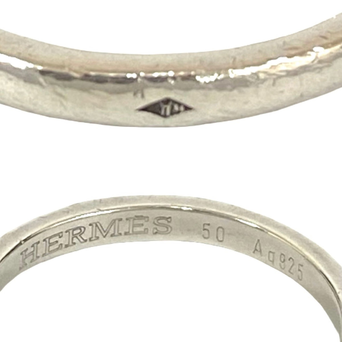 Hermes Silver Silver 925 Band Ring (Pre-Owned)