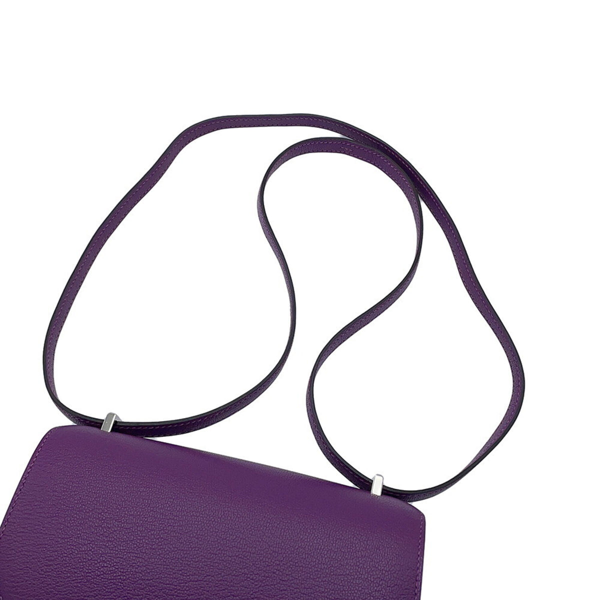 Hermes Constance Anemone Cassis Chevre Myzore Leather Handbag Shoulder Bag (Pre-Owned)