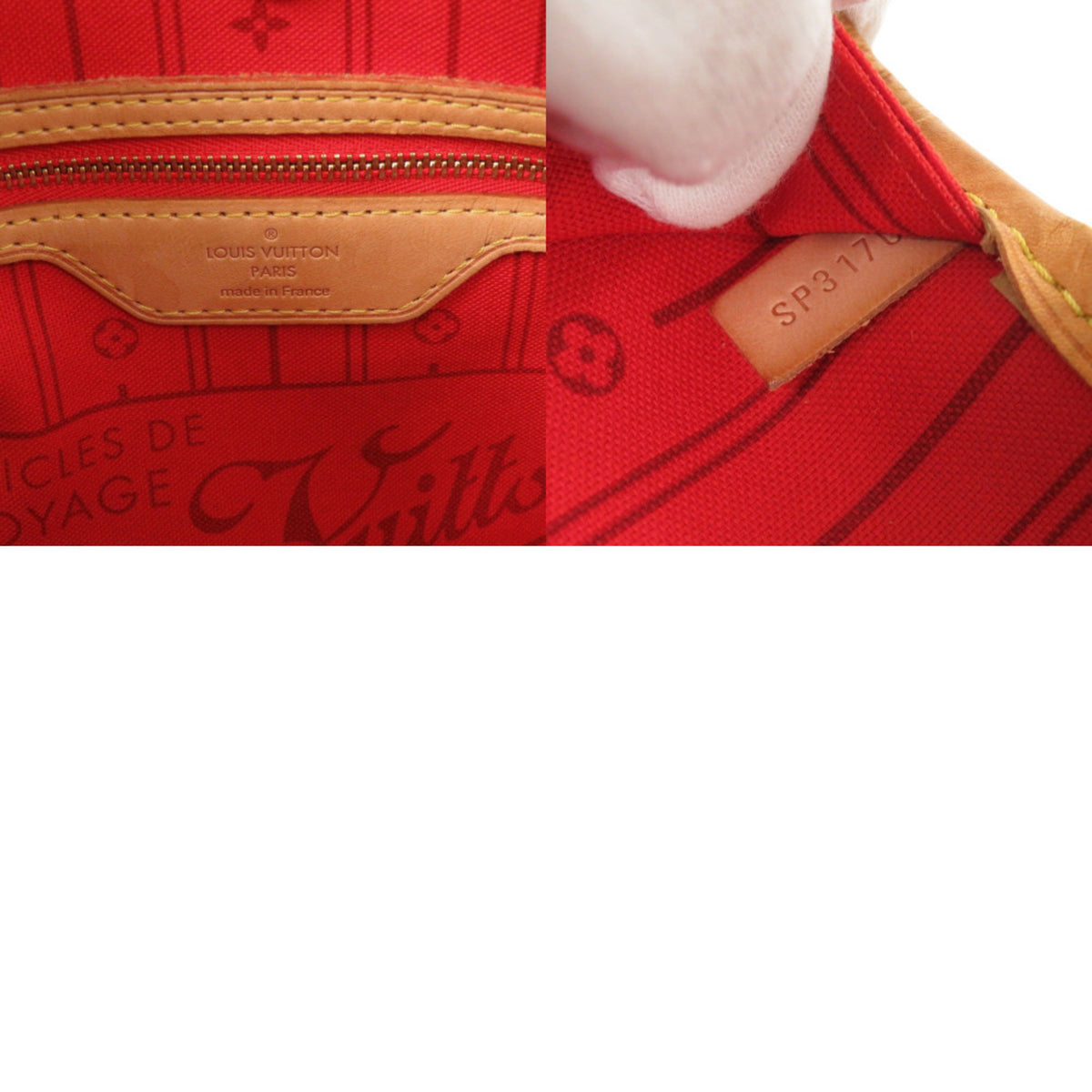 Louis Vuitton Brown Monogram Red Color Monogram Tote Bag (Pre-Owned)