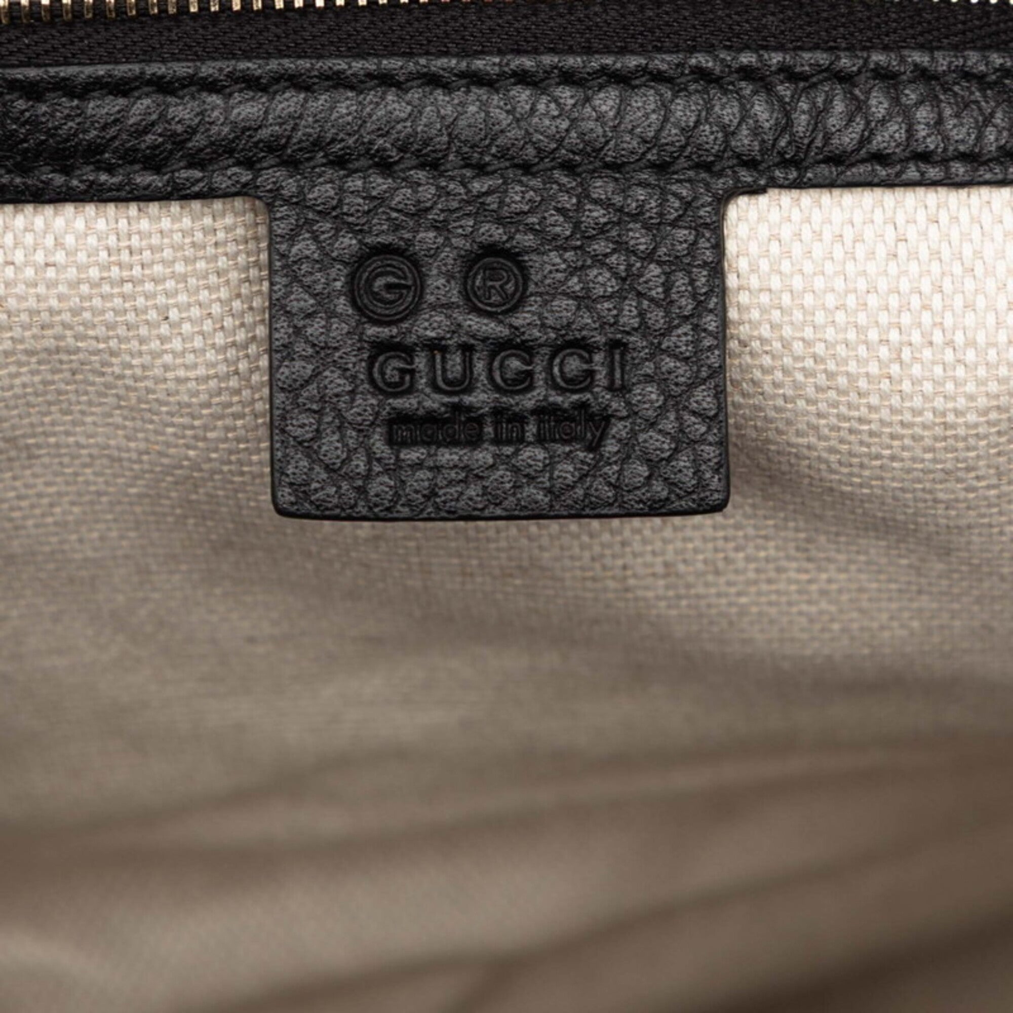 Gucci Black Leather Shoulder Bag Tote Bag (Pre-Owned)