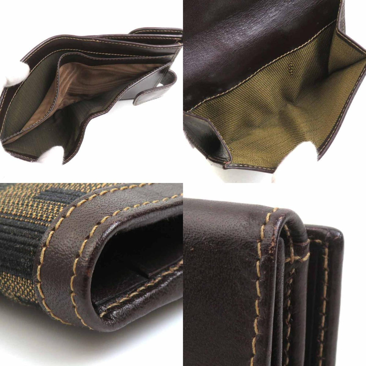 Fendi Brown Canvas Leather Wallet (Bi-Fold) (Pre-Owned)
