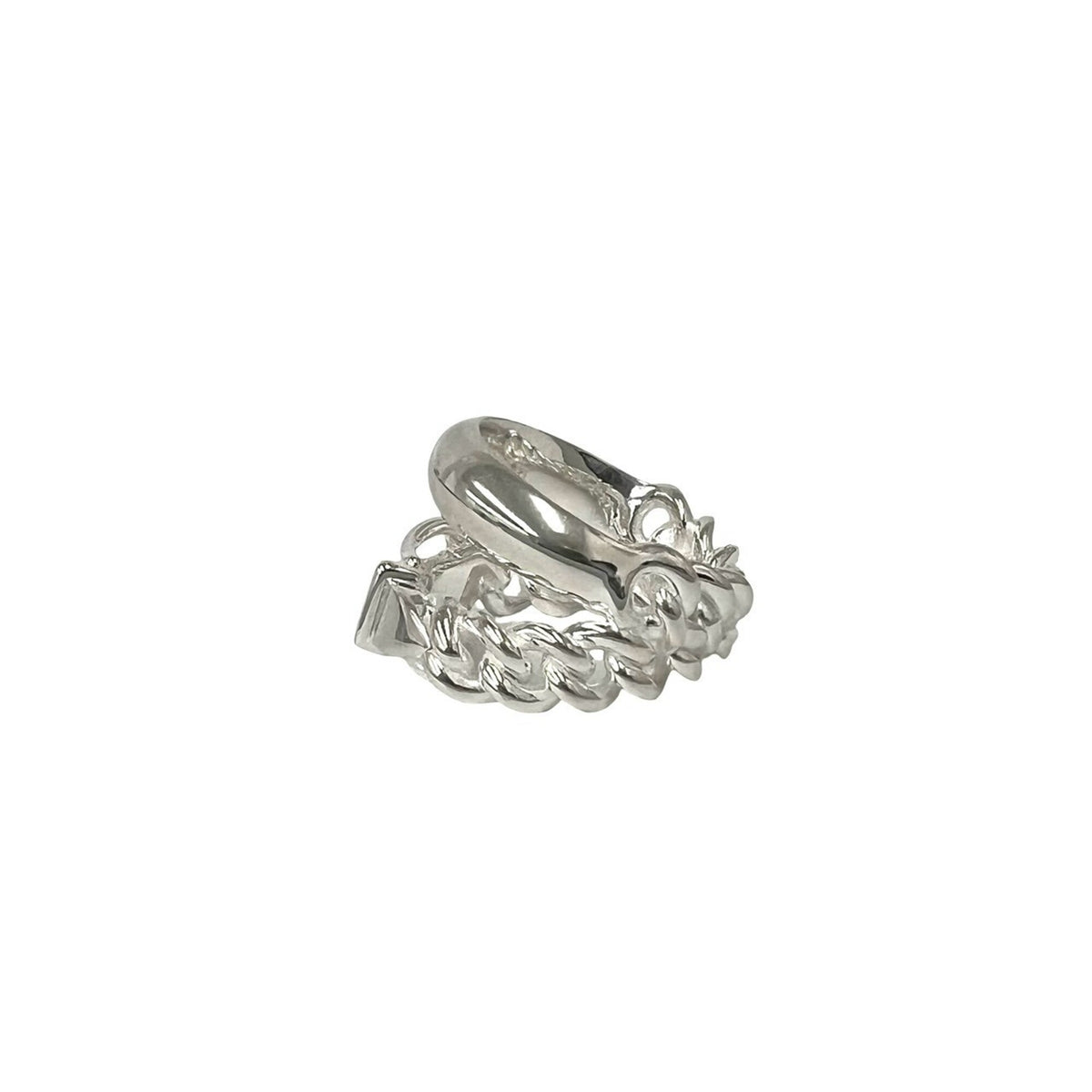 Hermes Silver Silver 925 Band Ring (Pre-Owned)