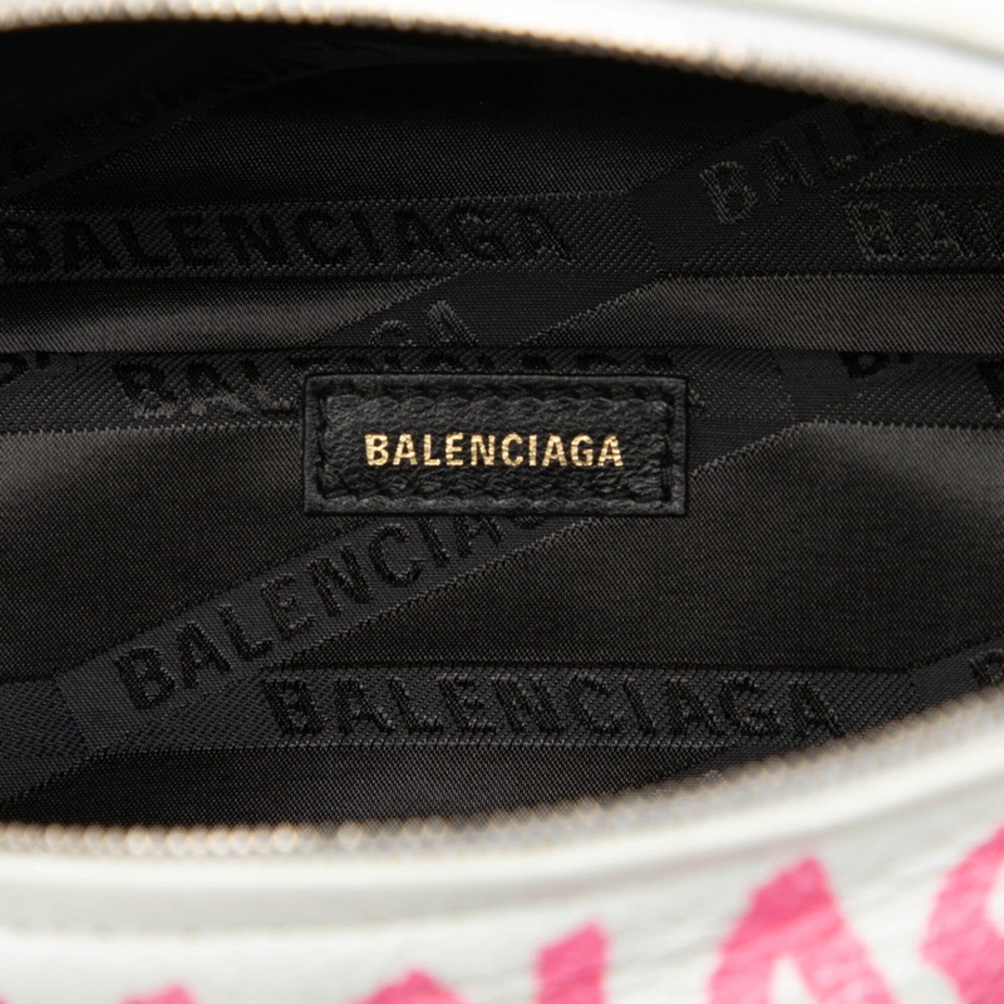 Balenciaga Black Pink White Leather Shoulder Bag (Pre-Owned)