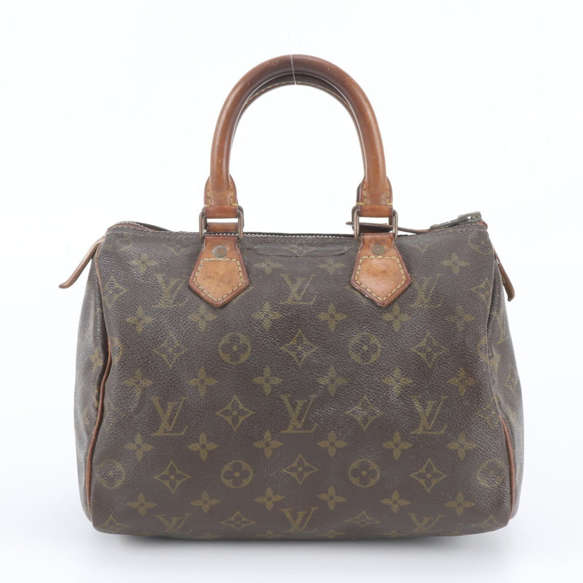 Louis Vuitton Brown Leather Coated Canvas Boston Bag Handbag Tote Bag (Pre-Owned)