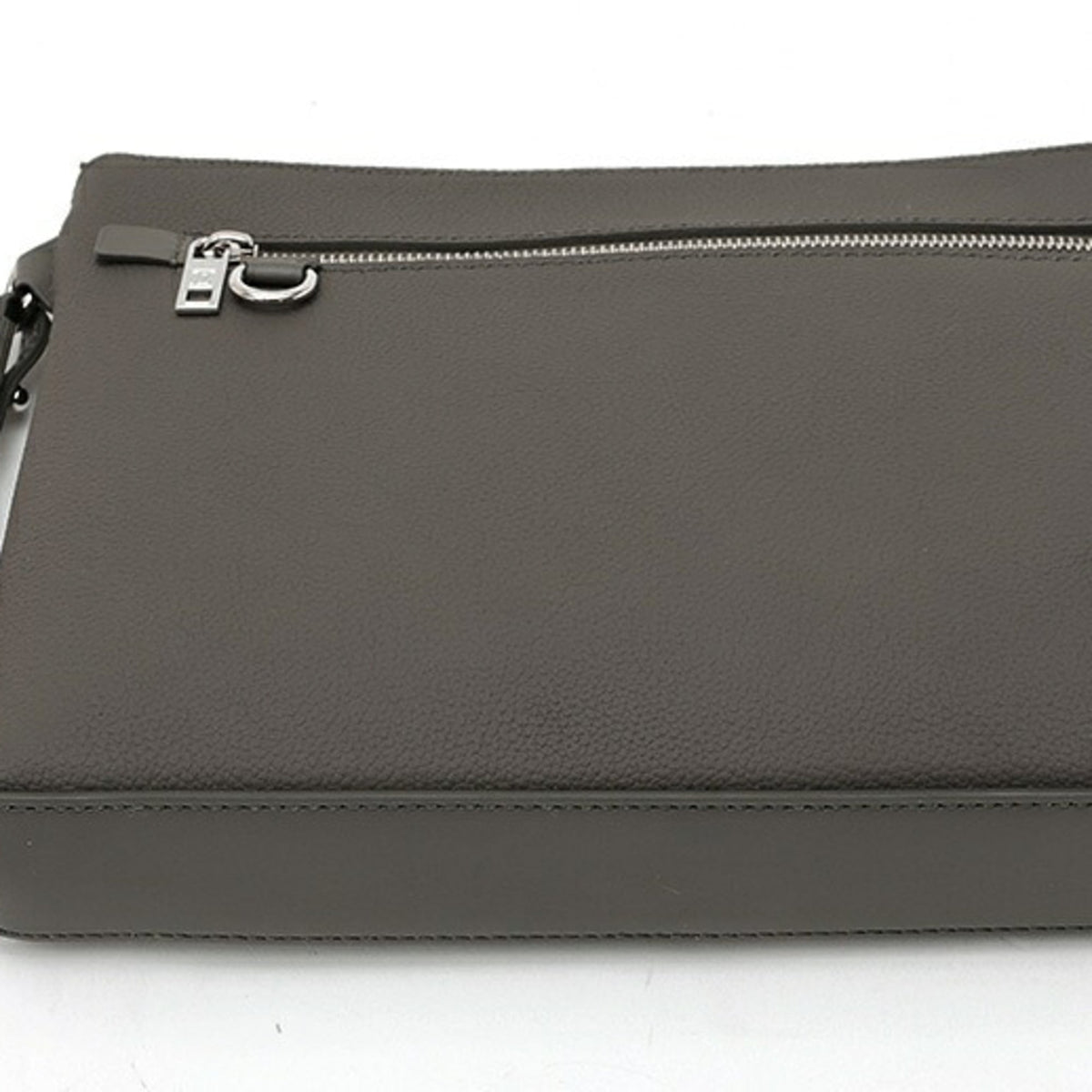Louis Vuitton Khaki Leather Clutch Bag Pouch (Pre-Owned)