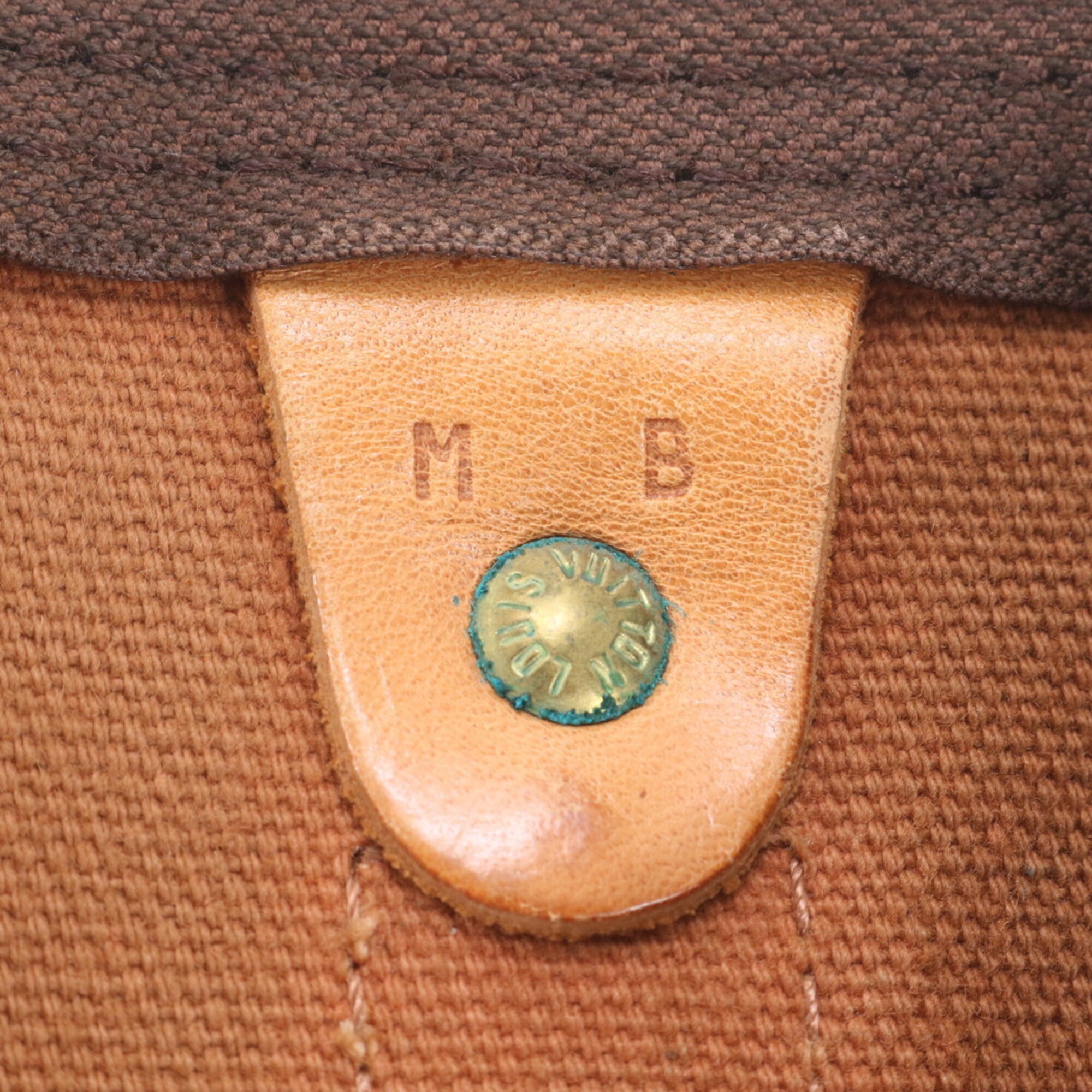 Louis Vuitton Brown Leather Coated Canvas Boston Bag Tote Bag (Pre-Owned)