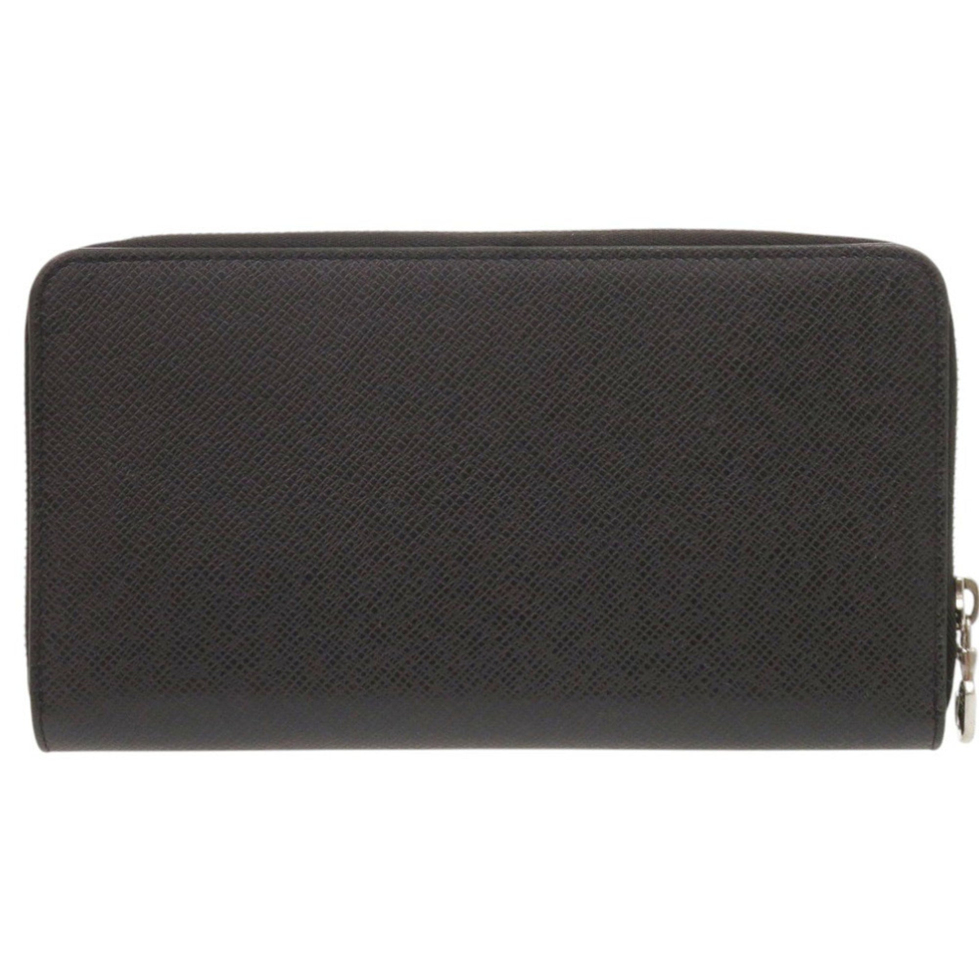 Louis Vuitton Black Taiga Leather Long Wallet (Bi-Fold) (Pre-Owned)