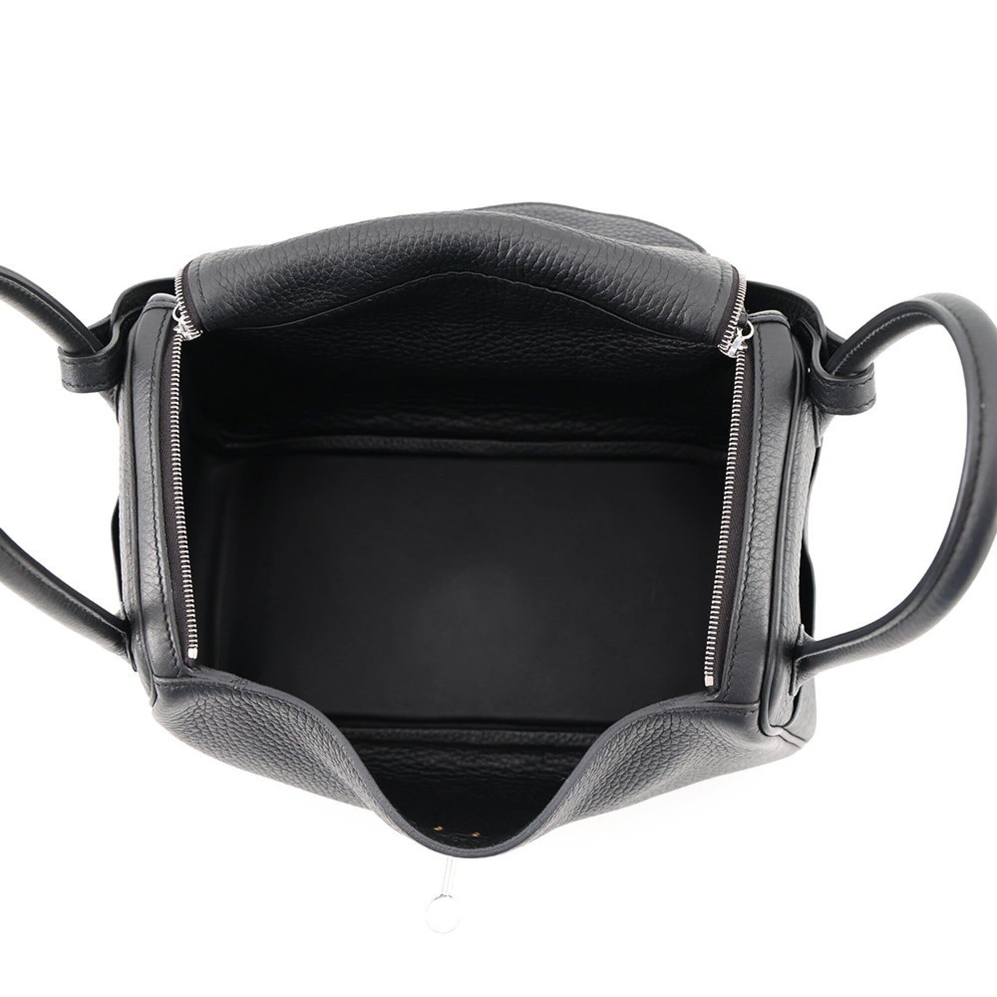 Hermes Lindy Black Taurillon Clemence Leather Handbag (Pre-Owned)