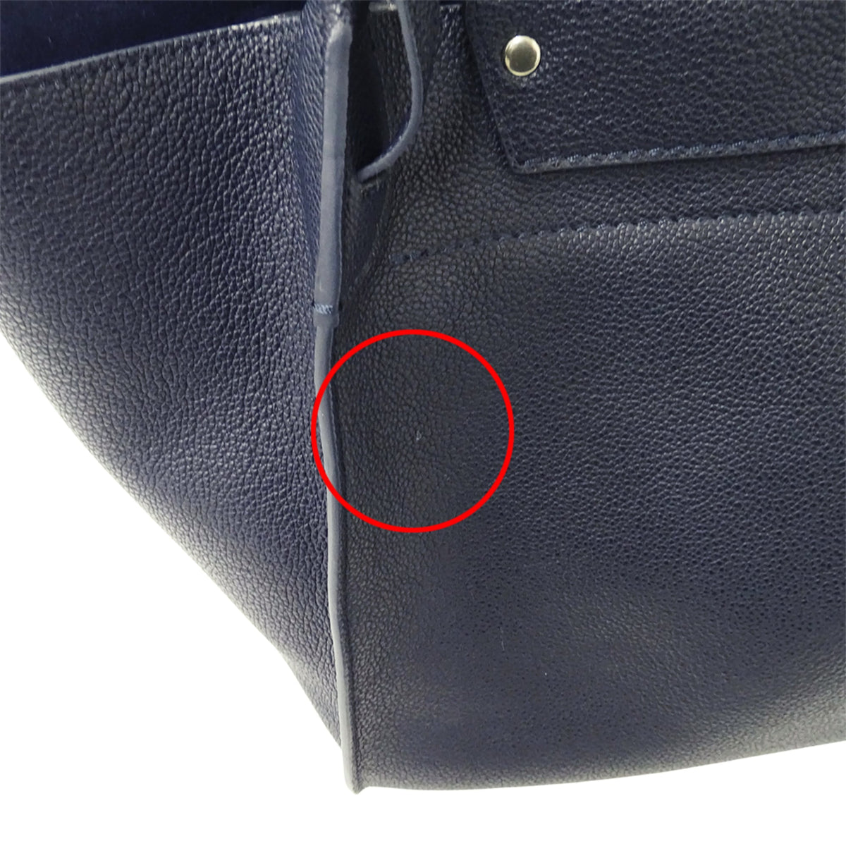 Celine Navy Leather Handbag Shoulder Bag (Pre-Owned)