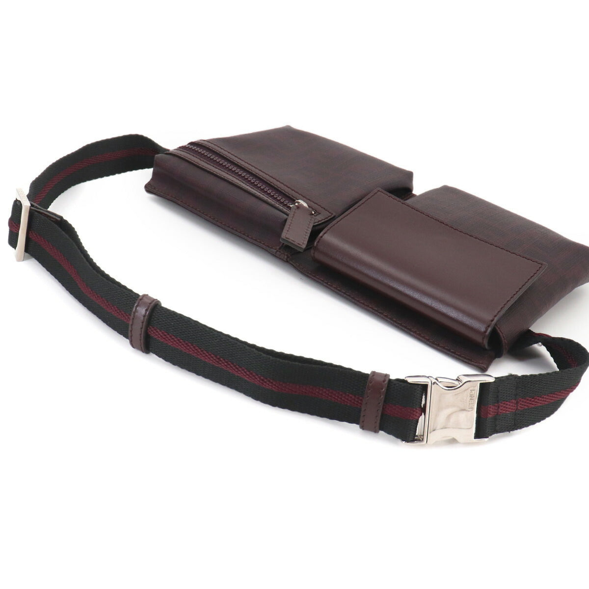 Fendi Bordeaux Pvc Leather Fanny Pack Handbag Sling Bag (Pre-Owned)