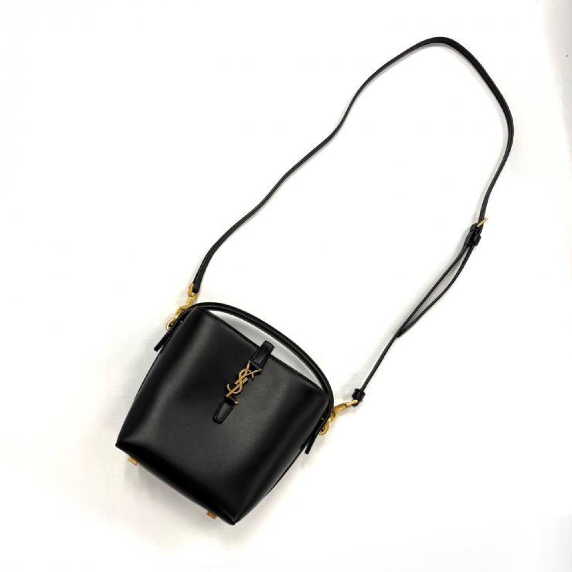 Saint Laurent Black Suede Leather Handbag (Pre-Owned)