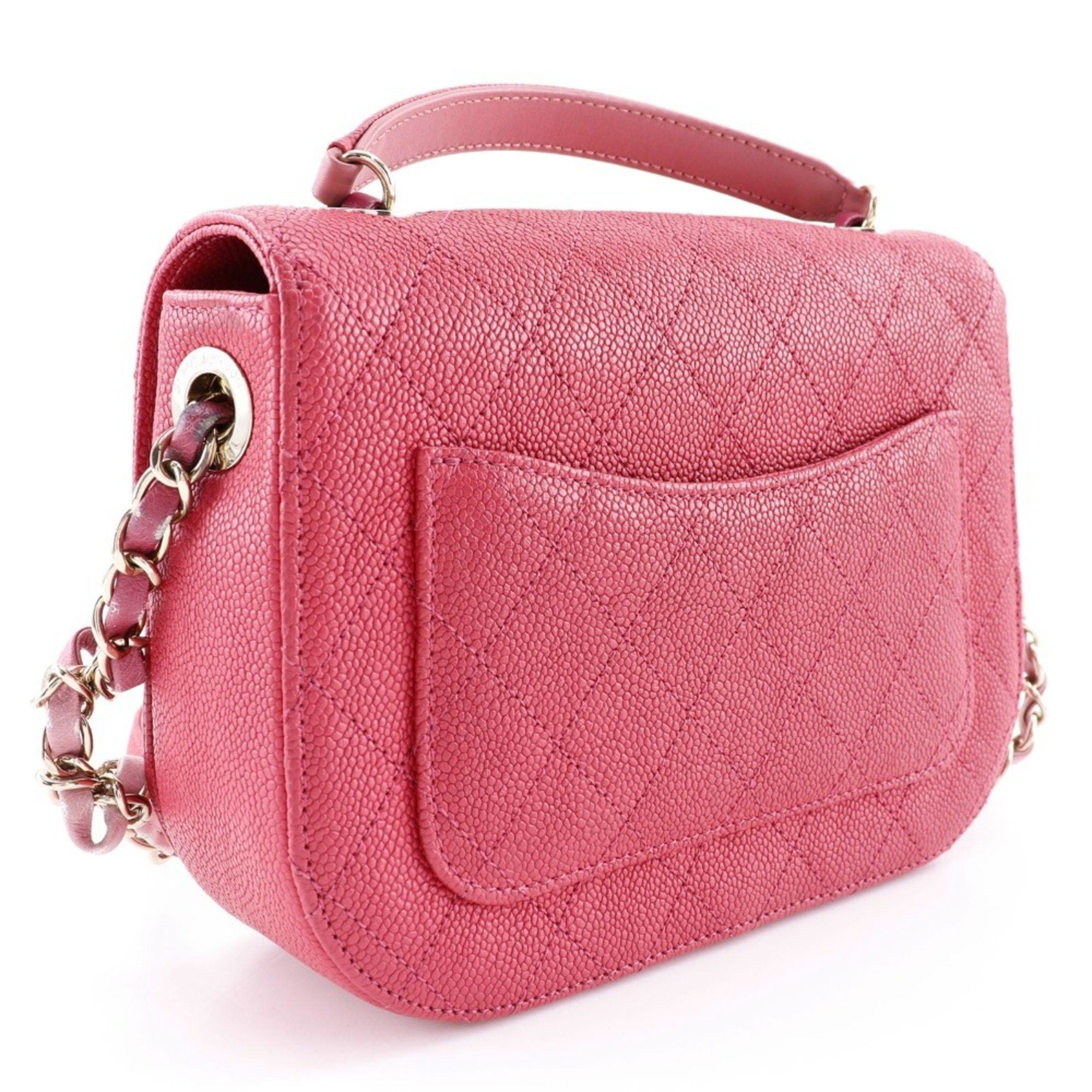 Chanel Pink Caviar Leather Handbag (Pre-Owned)
