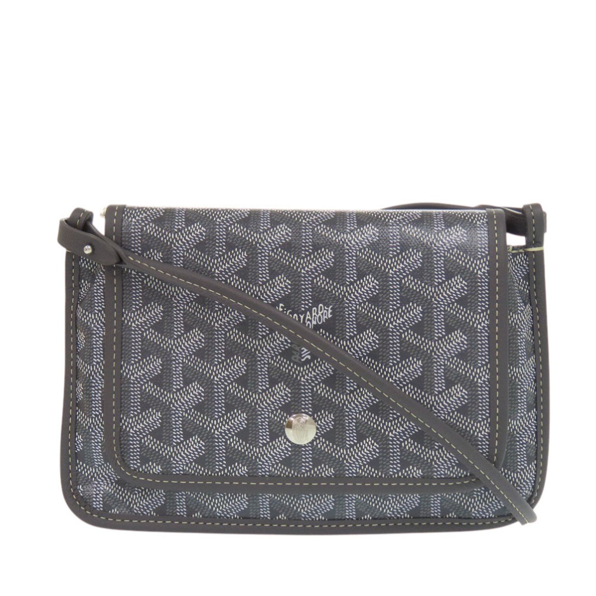 Goyard Gray Canvas Leather Handbag Shoulder Bag (Pre-Owned)