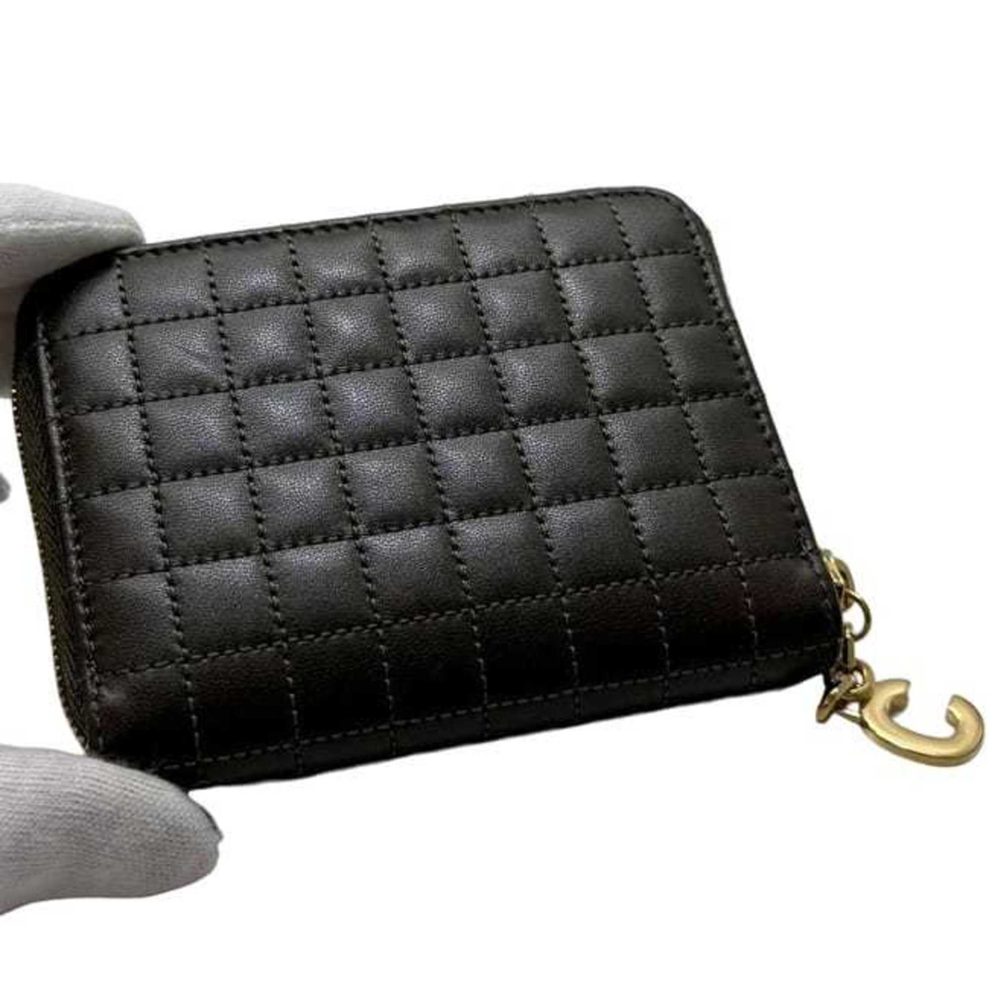 Celine Green Khaki Leather Coin Purse/Coin Case (Pre-Owned)