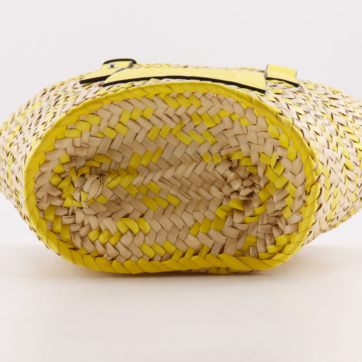 Loewe Yellow Raffia Leather Basket Tote Bag (Pre-Owned)