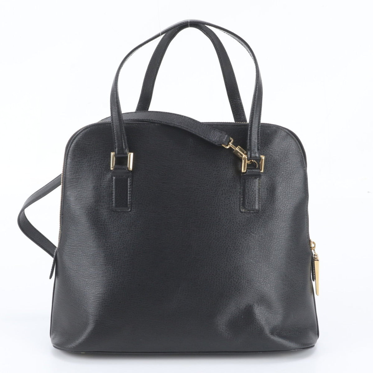 Salvatore Ferragamo Black Leather Crossbody Bag Handbag Shoulder Bag Tote Bag (Pre-Owned)