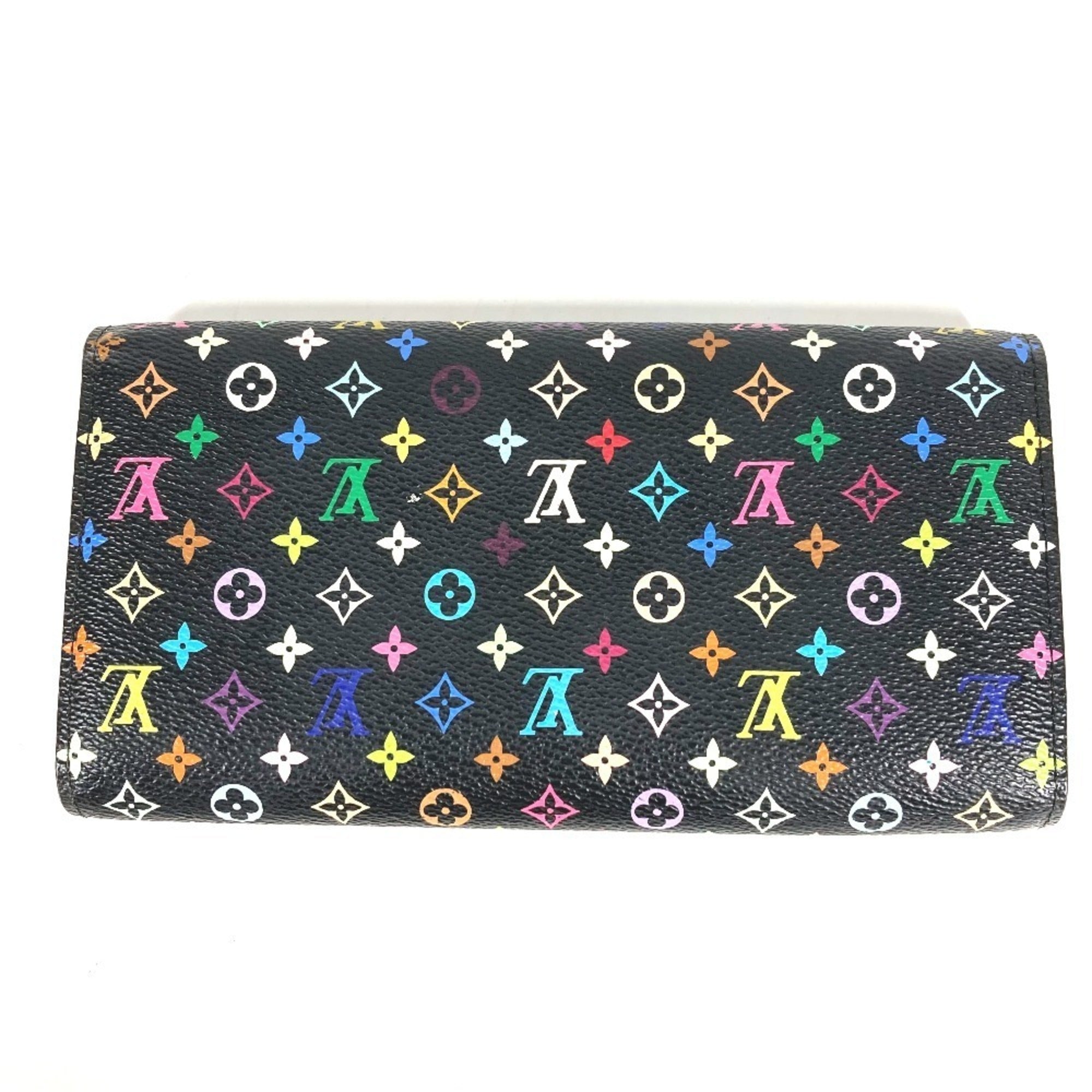 Louis Vuitton Black Multi-Color Noir Monogram Multicolore Long Wallet (Bi-Fold) (Pre-Owned)