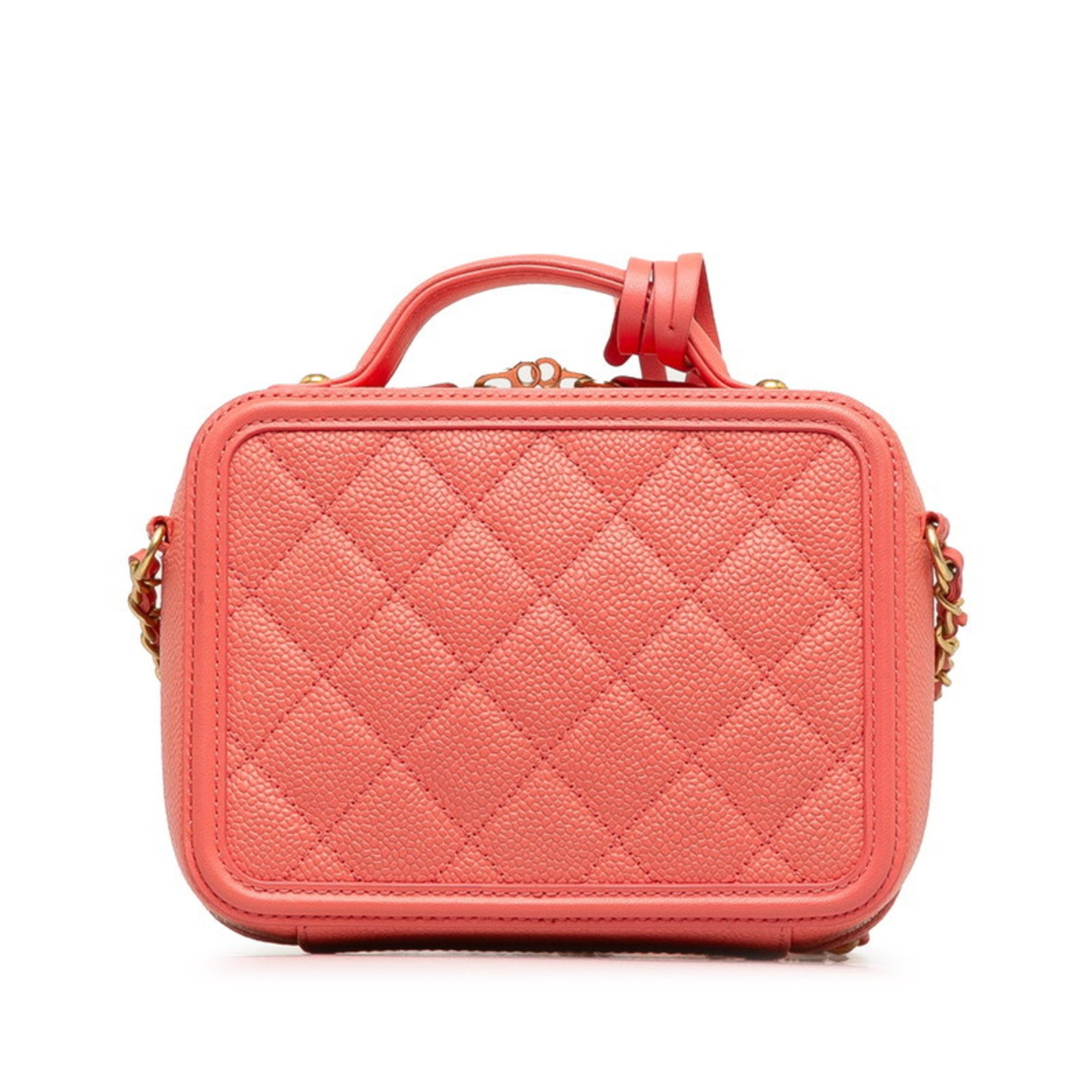 Chanel Pink Grained Calfskin Handbag Shoulder Bag (Pre-Owned)