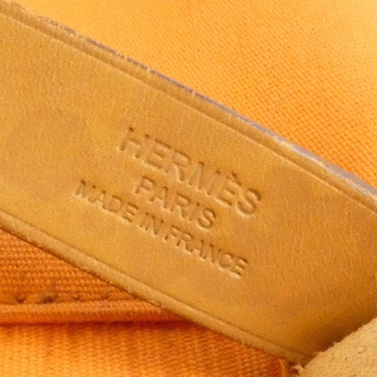 Hermes Orange Toile Officier Handbag (Pre-Owned)