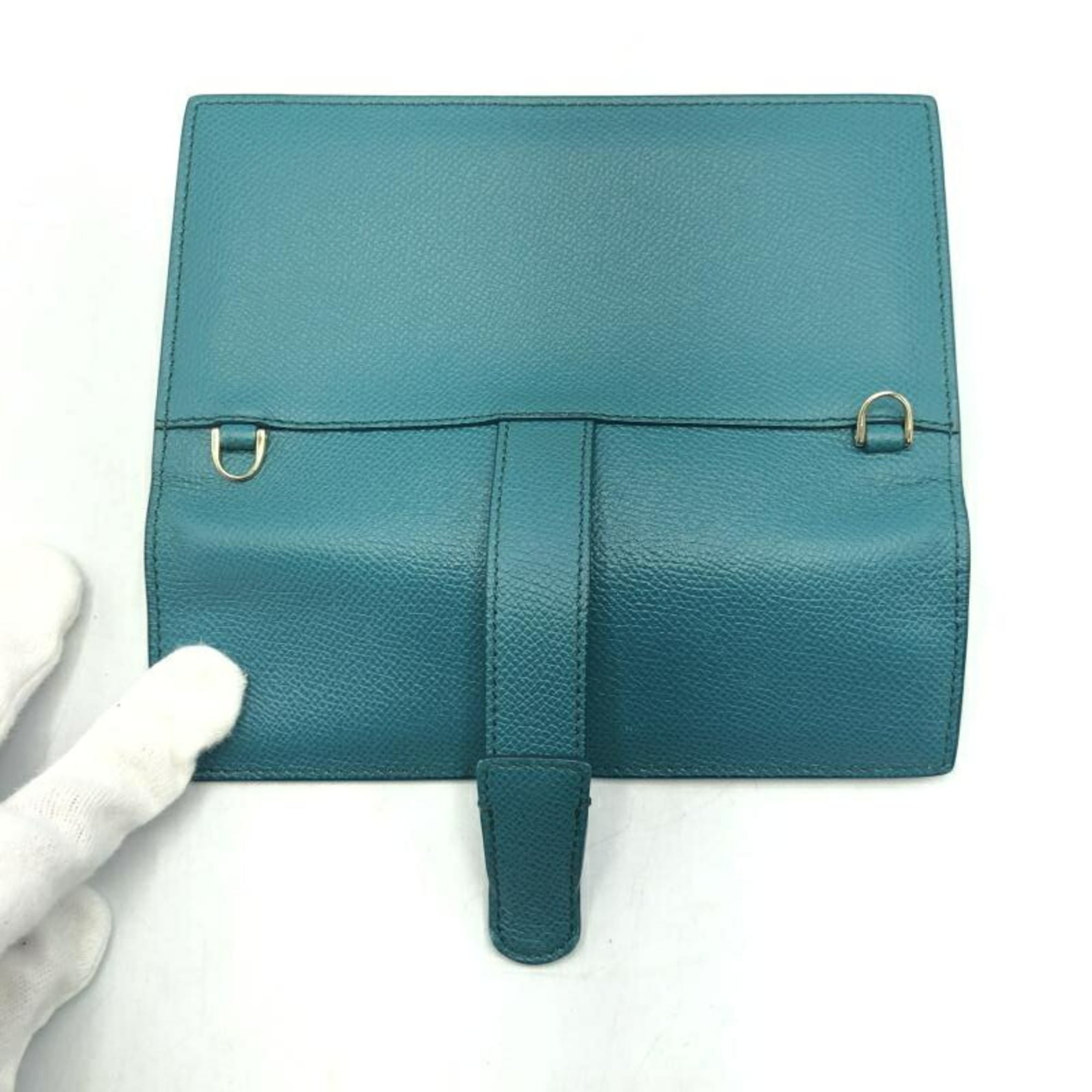 Salvatore Ferragamo Gancini Blue Turquoise Shoulder Bag (Pre-Owned)