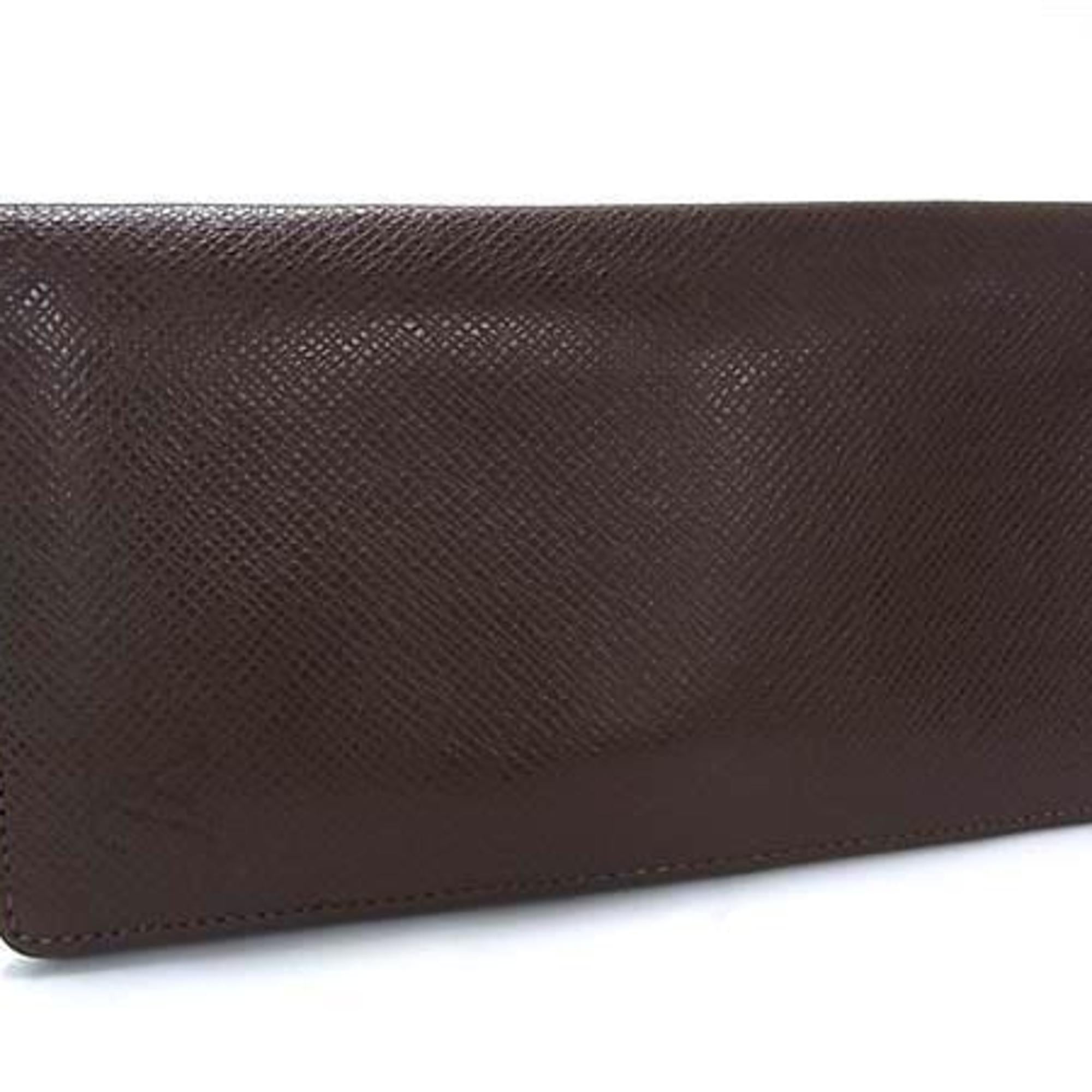 Louis Vuitton Brown Grizzly Taiga Leather Long Wallet (Bi-Fold) (Pre-Owned)