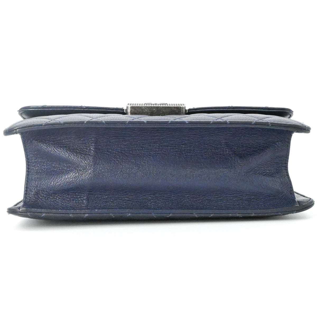 Chanel Matelasse Navy Leather Handbag Shoulder Bag (Pre-Owned)