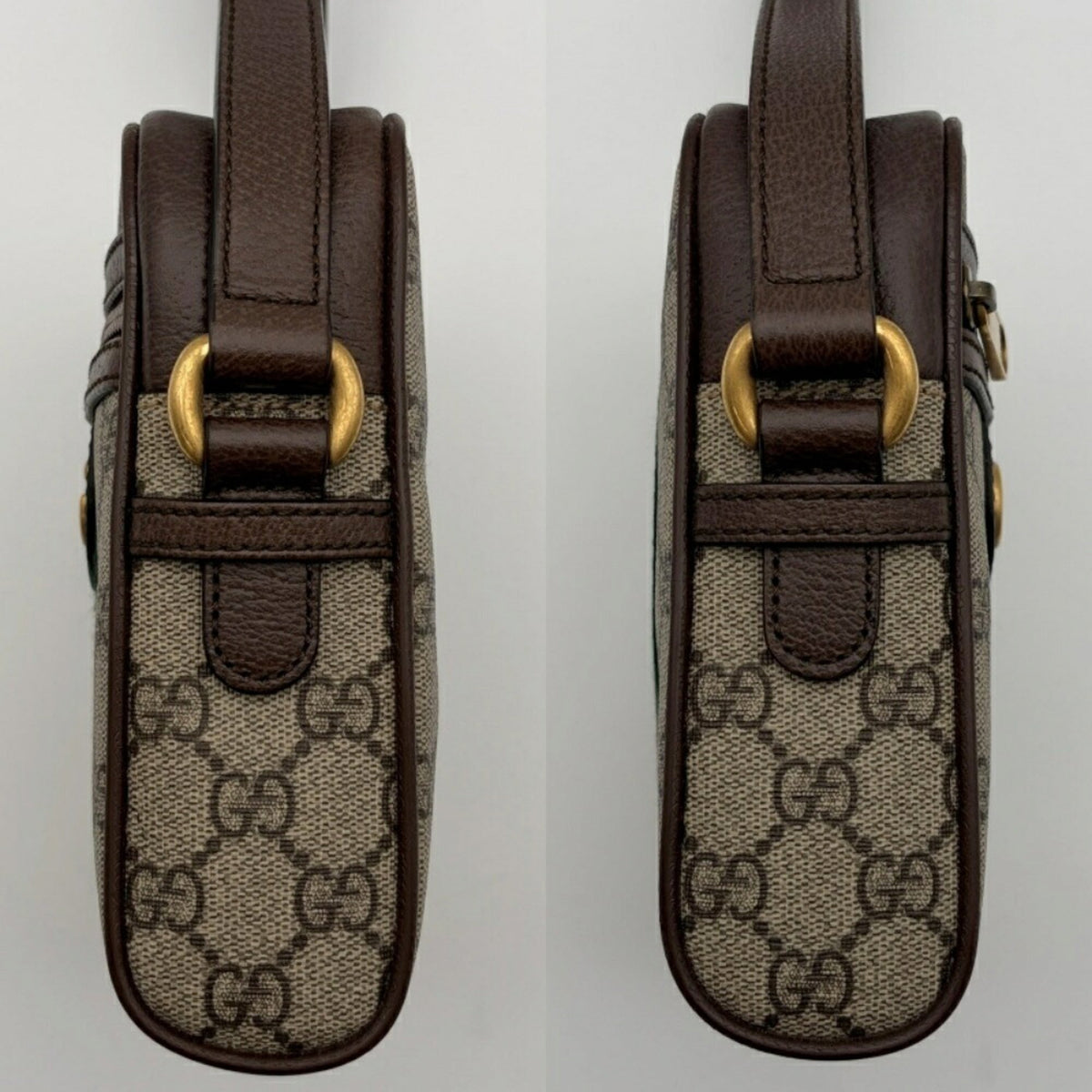 Gucci Beige Brown Gg Supreme Canvas Leather Shoulder Bag (Pre-Owned)