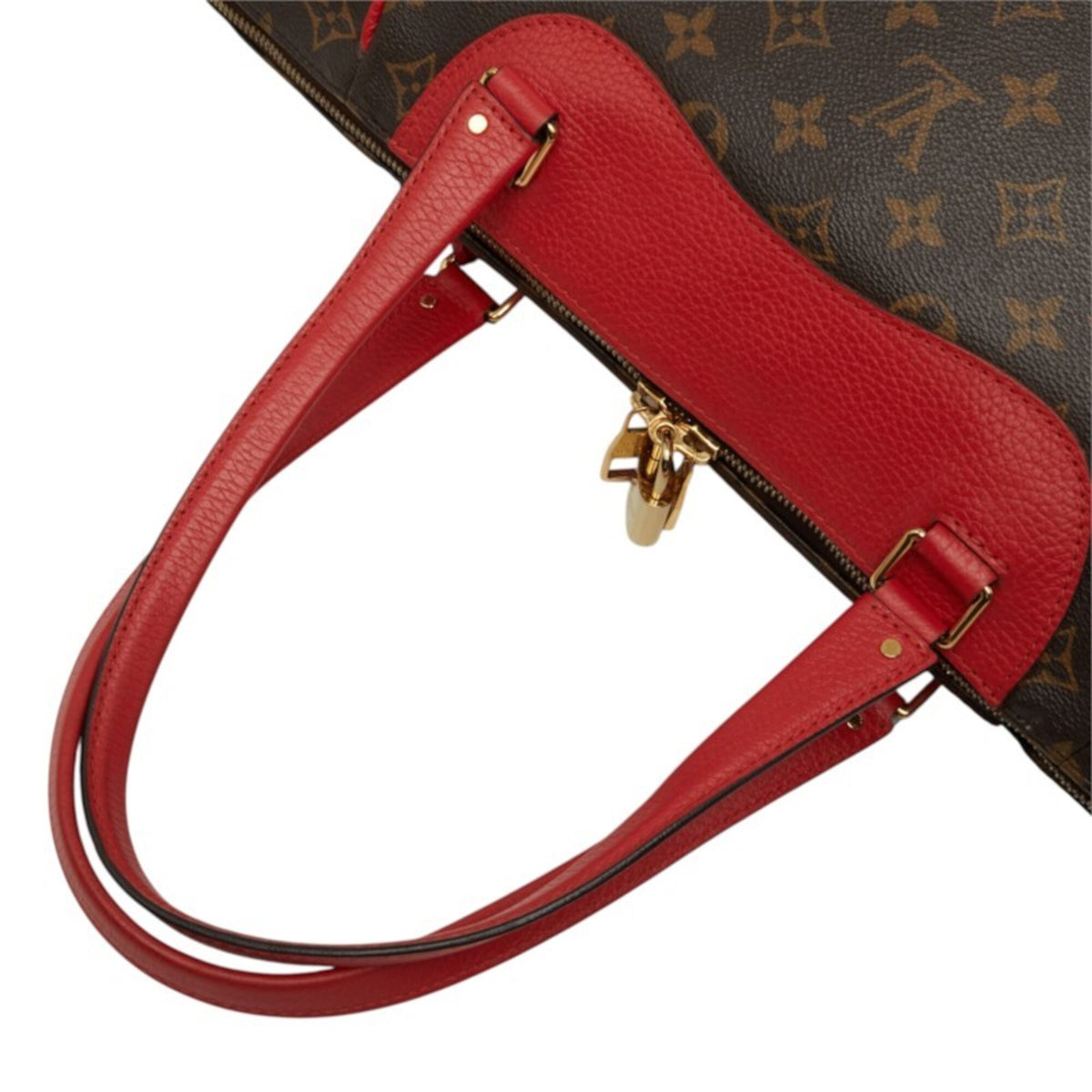 Louis Vuitton Brown Cerise Red Color Pvc Leather Shoulder Bag Tote Bag (Pre-Owned)