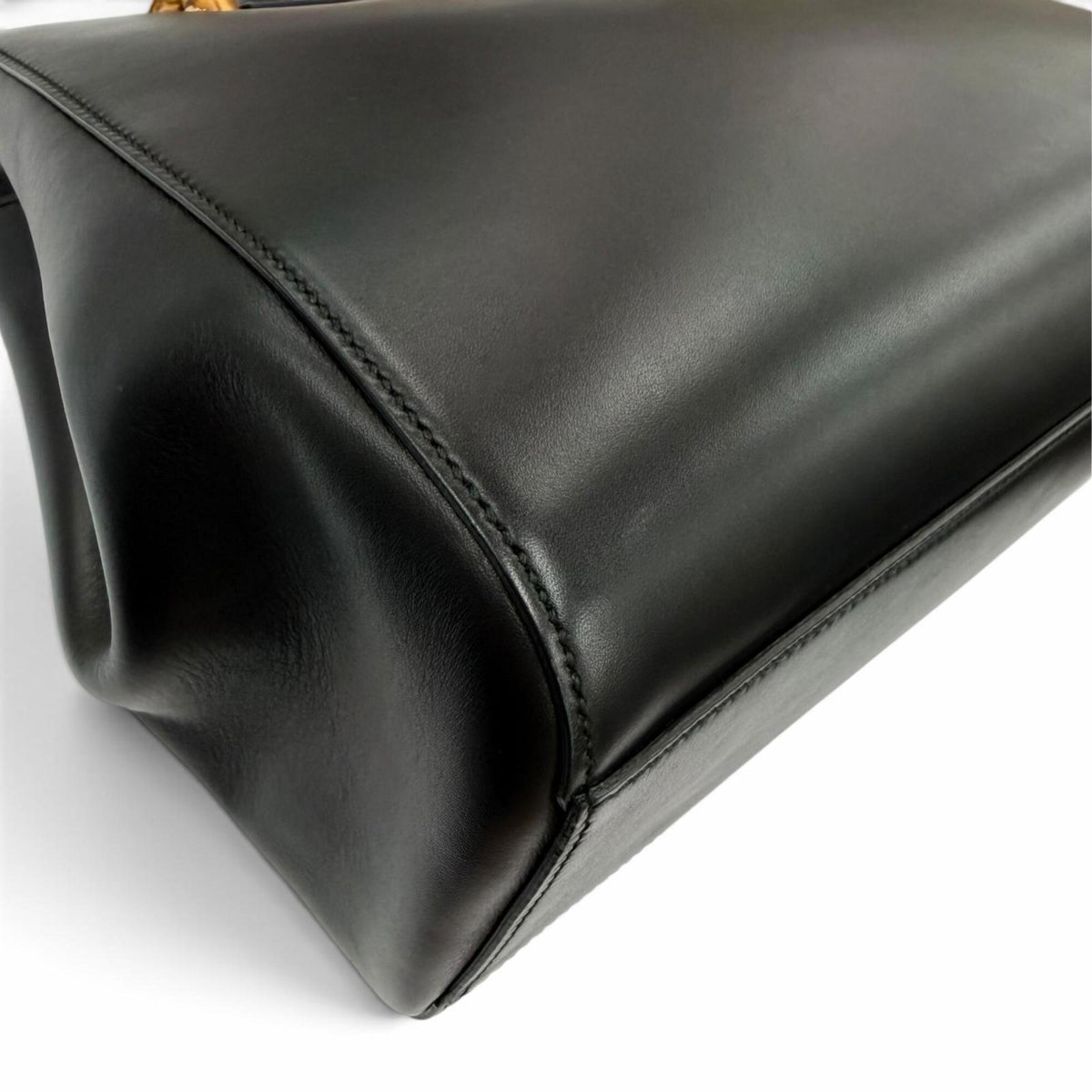 Gucci Black Leather Handbag Shoulder Bag (Pre-Owned)