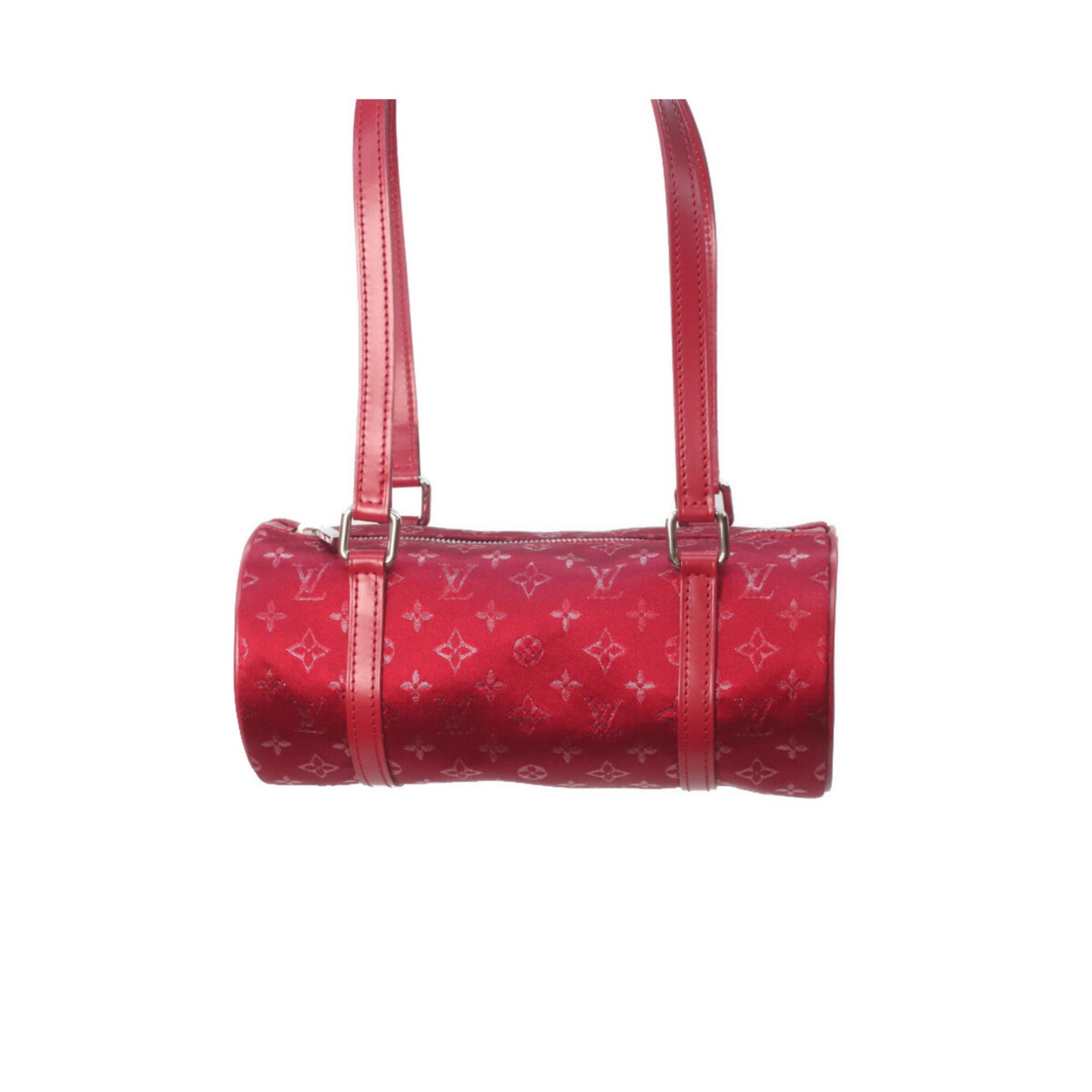 Louis Vuitton Red Color Monogram Satin Handbag (Pre-Owned)