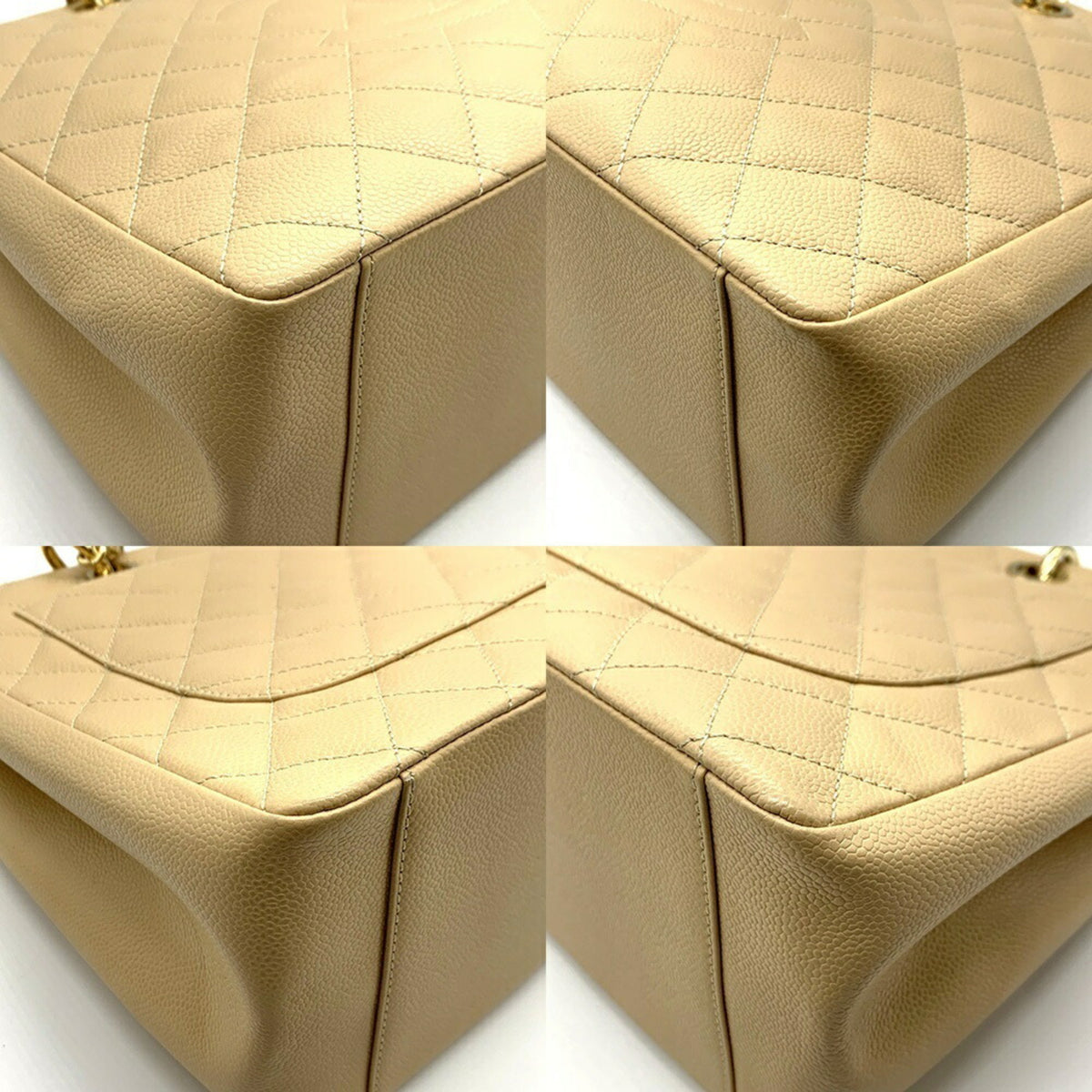 Chanel Beige Grained Calfskin Tote Bag (Pre-Owned)