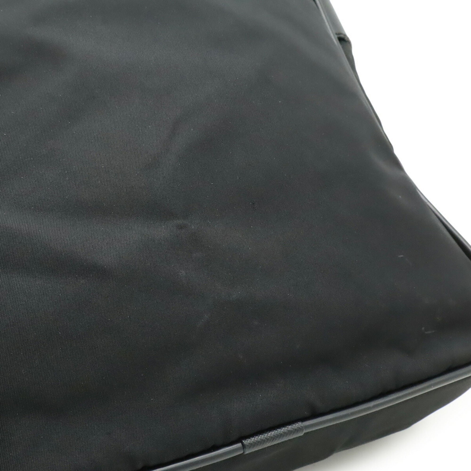 Prada Black Nero Nylon Leather Messenger Bag Shoulder Bag (Pre-Owned)