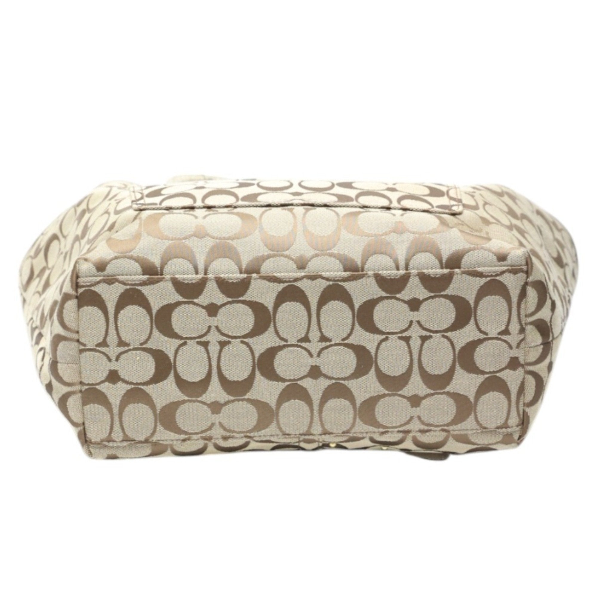 Coach Signature Khaki Signature Line Tote Bag (Pre-Owned)