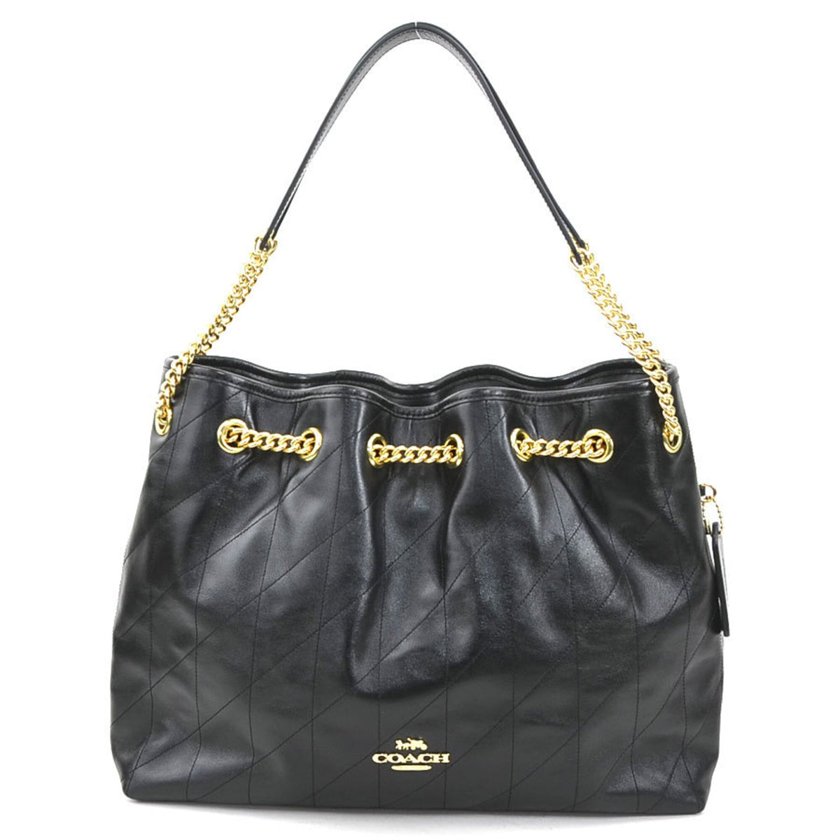 Coach Black Leather Shoulder Bag (Pre-Owned)