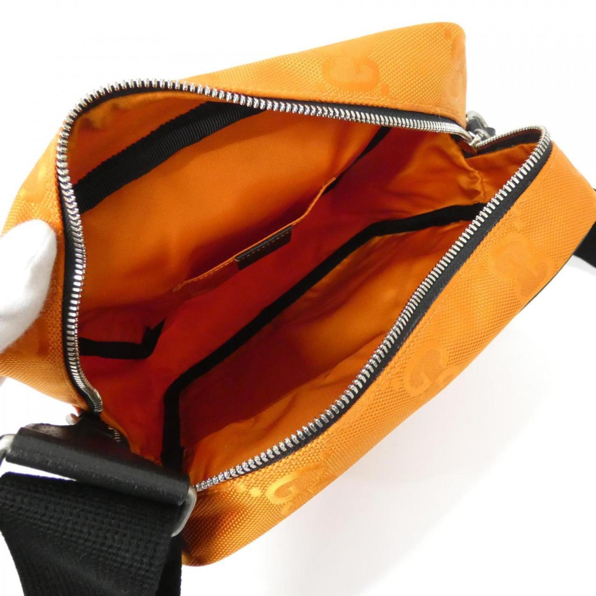 Gucci Orange Nylon Leather Shoulder Bag (Pre-Owned)